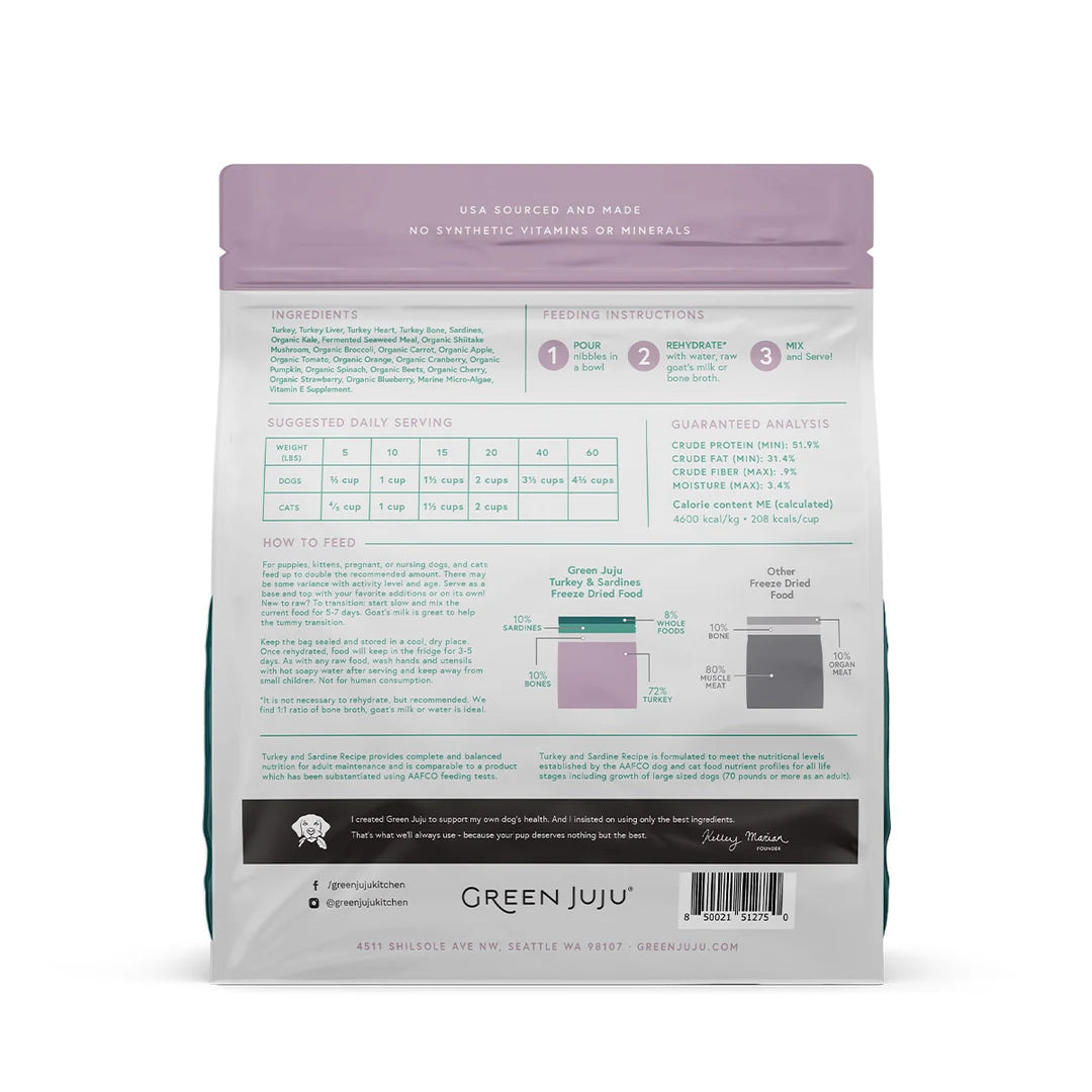 Turkey & Sardine Freeze Dried Raw Dog & Cat Food