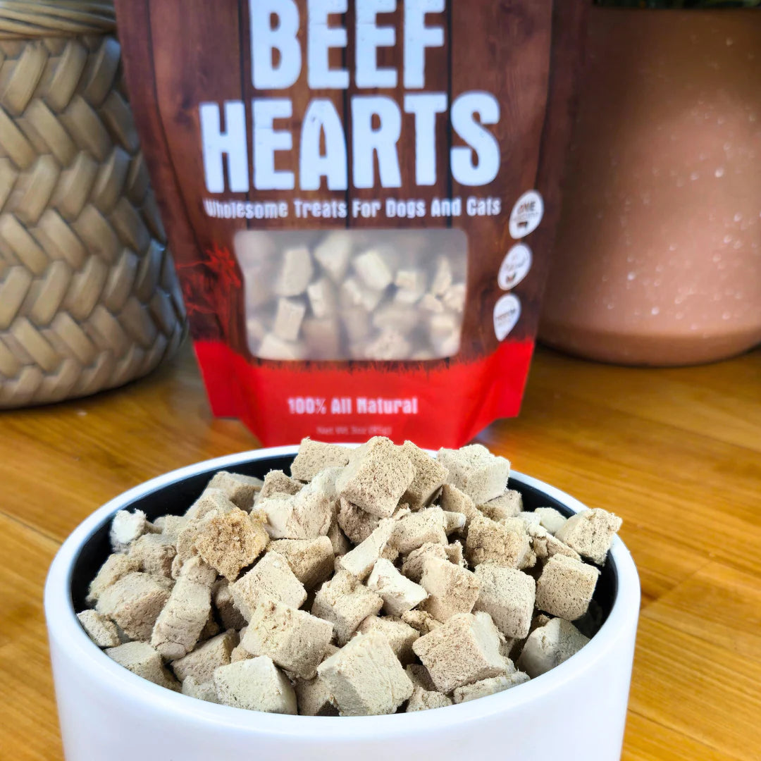Shepard Boy Farms freeze-dried beef hearts for dogs and cats Creatureland