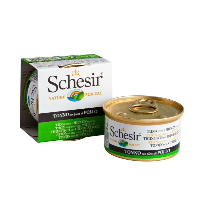 Schesir Tuna with Chicken Fillet in Jelly Adult Canned Cat Food (85g)