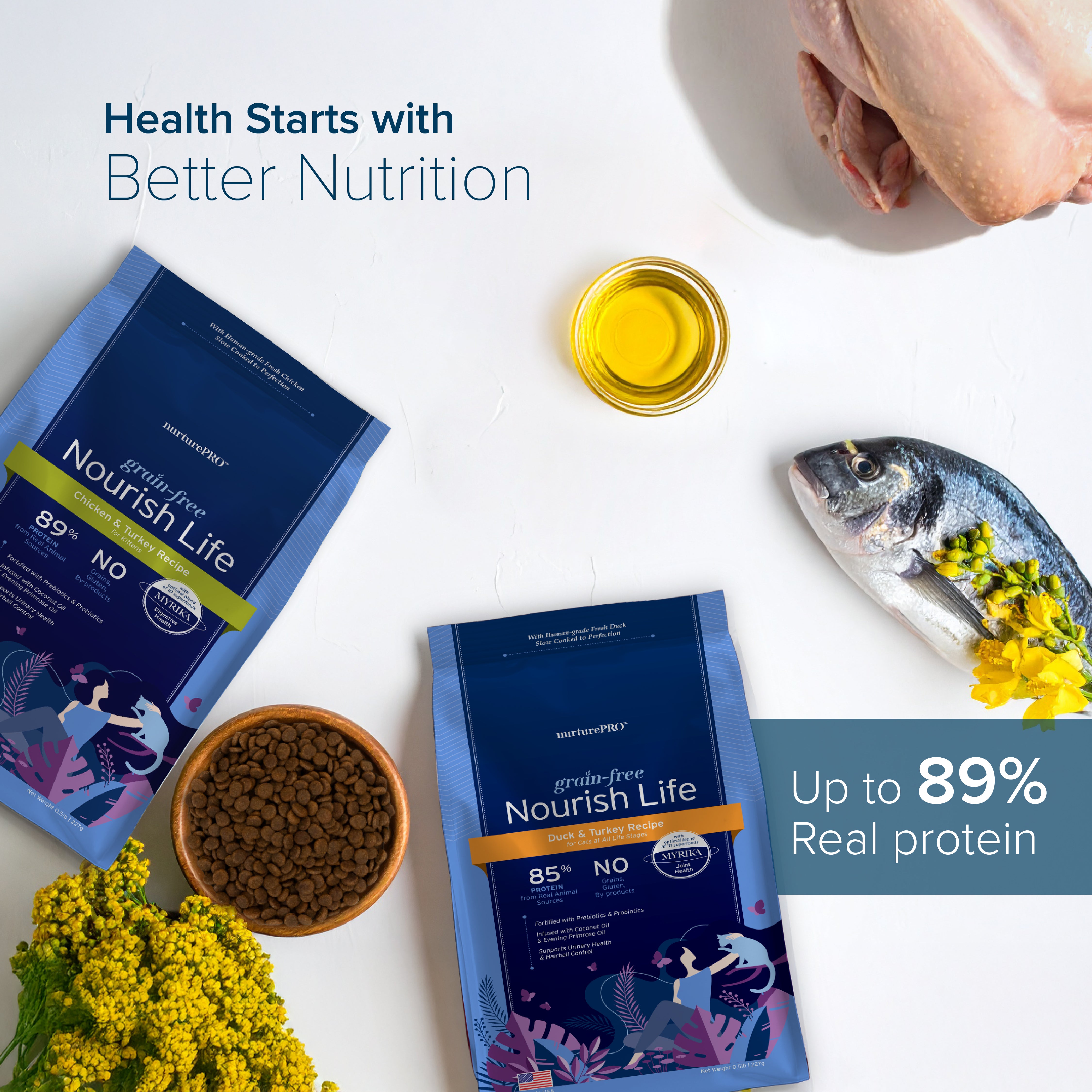 Nourish Life Chicken & Turkey Recipe Grain-Free Kitten Dry Cat Food (3 Sizes)