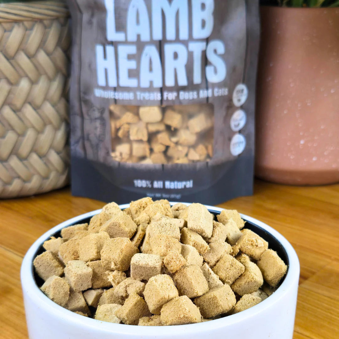 shepard boy farms freeze-dried duck heart treats for dogs and cats creatureland