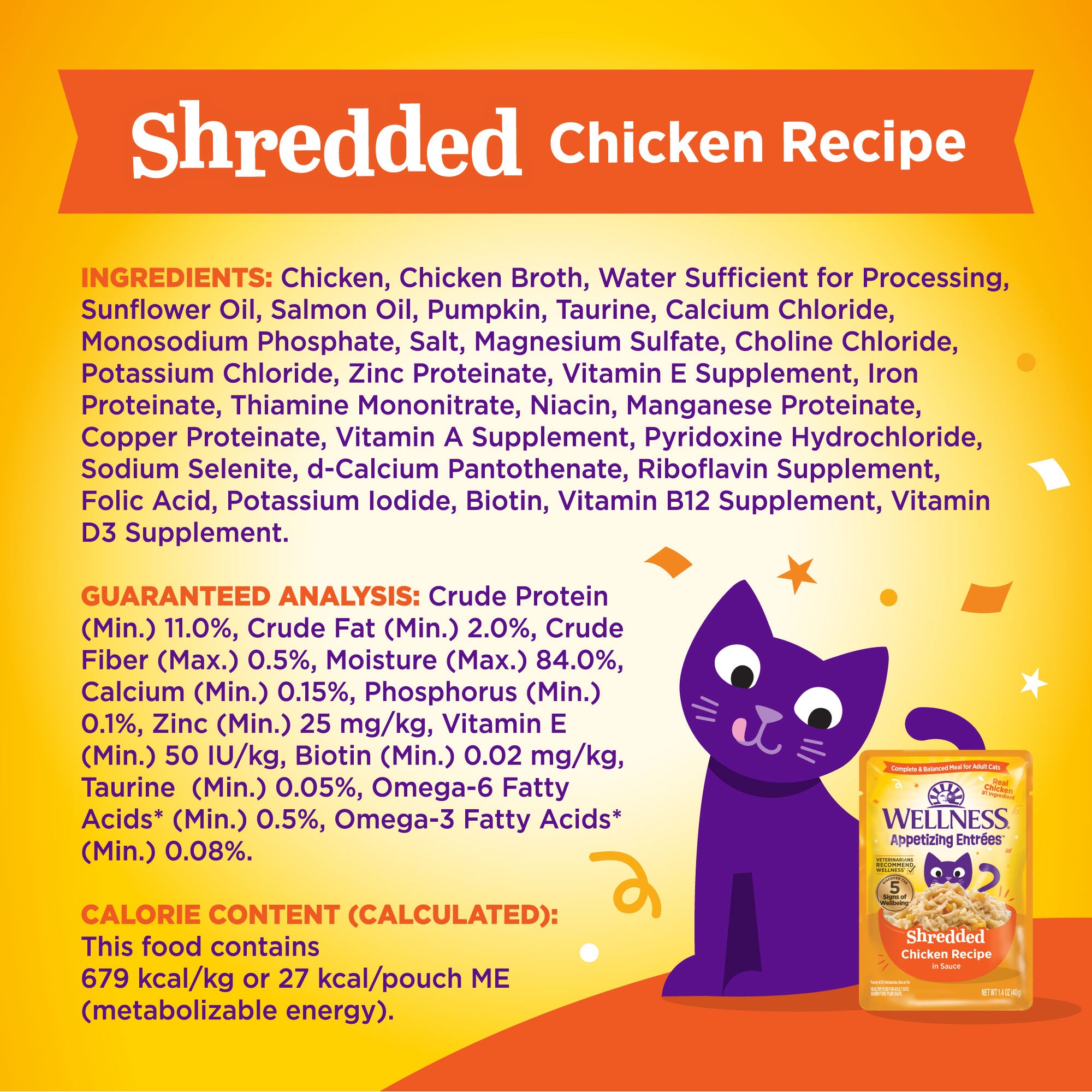Appetizing Entrees Shredded Chicken Recipe Wet Cat Food (1.4 oz)
