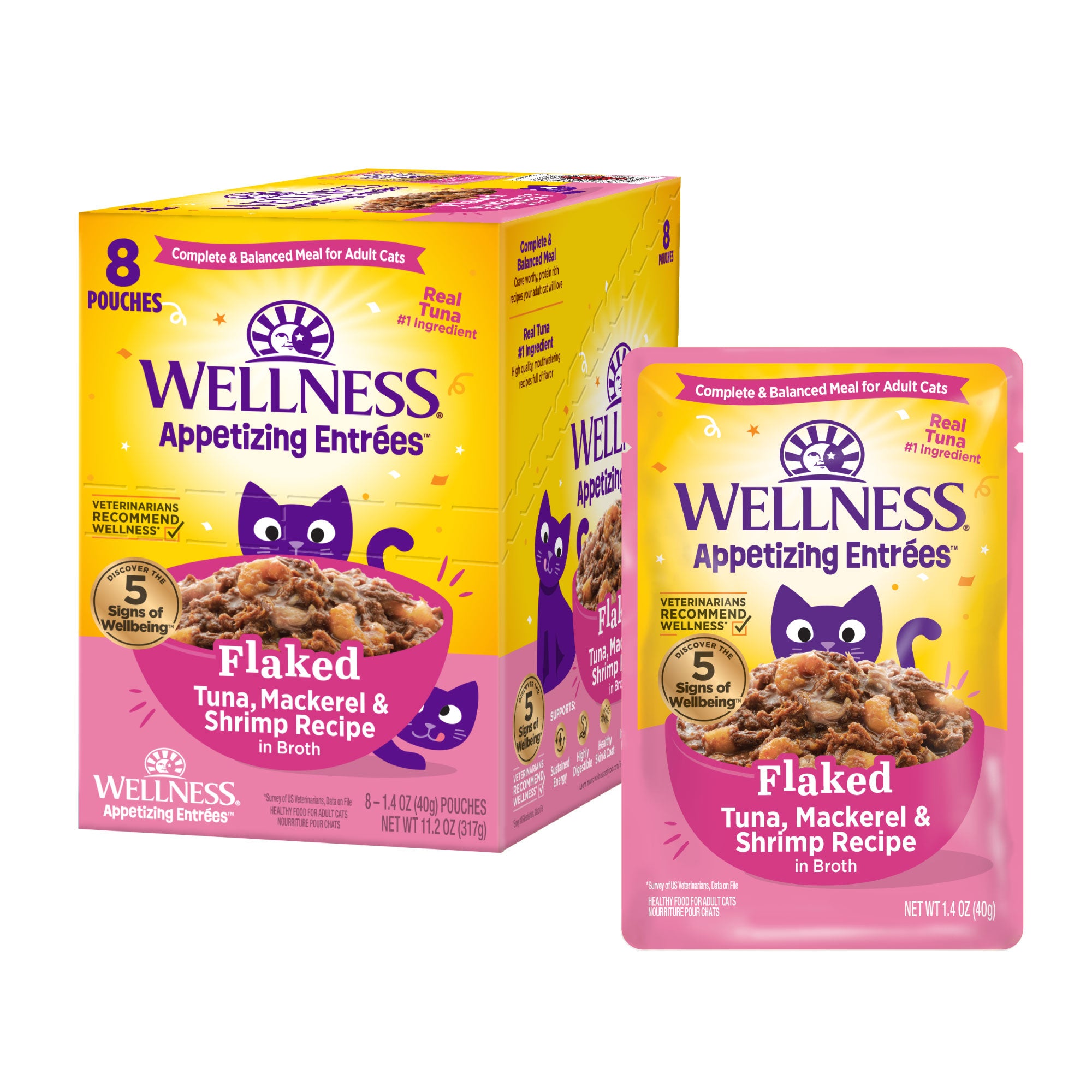 Appetizing Entrees Flaked Tuna, Mackerel & Shrimp Recipe Wet Cat Food (1.4 oz)