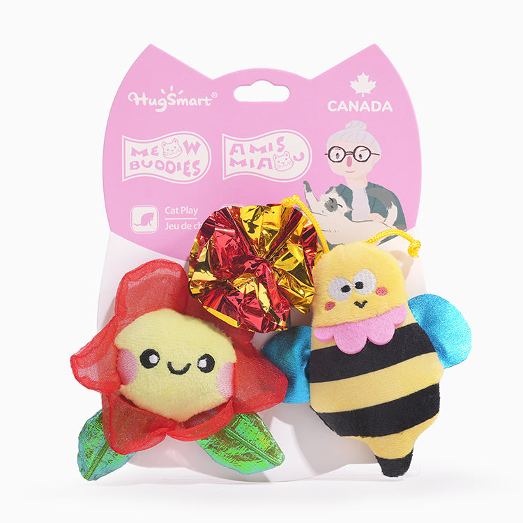 Meow Buddies — Flower & Bee Catnip Toy