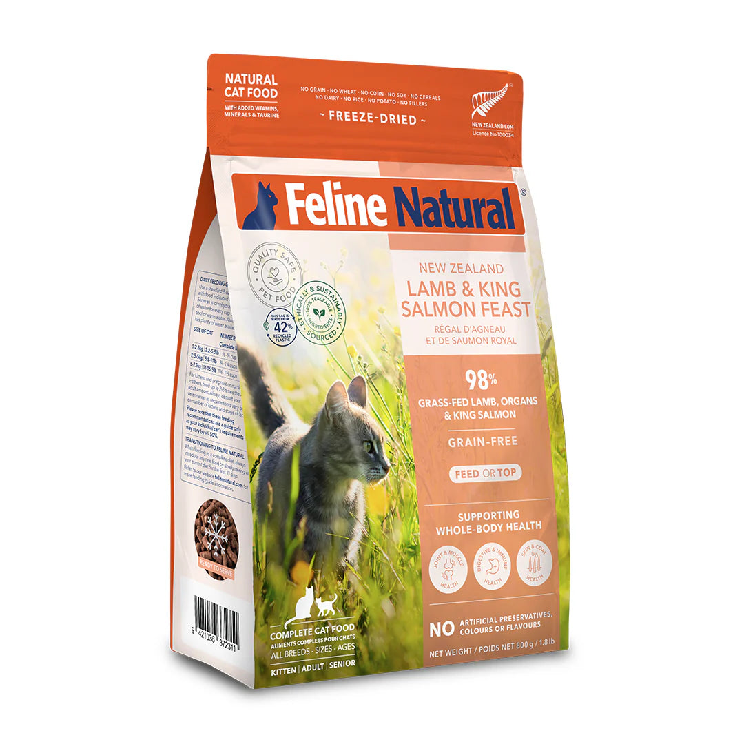 Feline Freeze Dried Lamb & King Salmon Cat Food (320g, 800g)