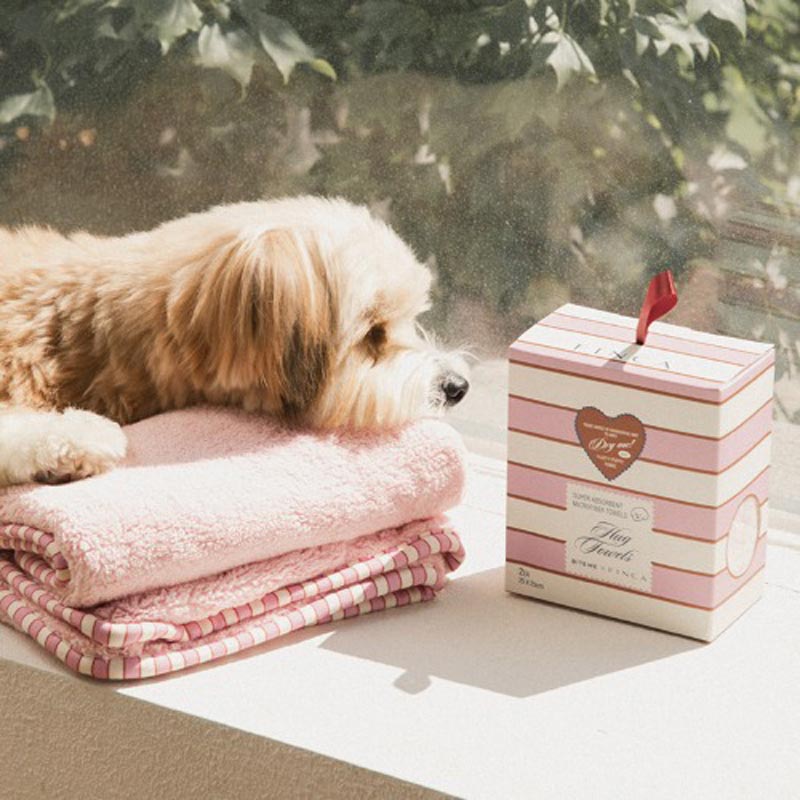 Bite Me x FINCA Dry Me Microfibre Pet Towel in Pink (2 Sizes)