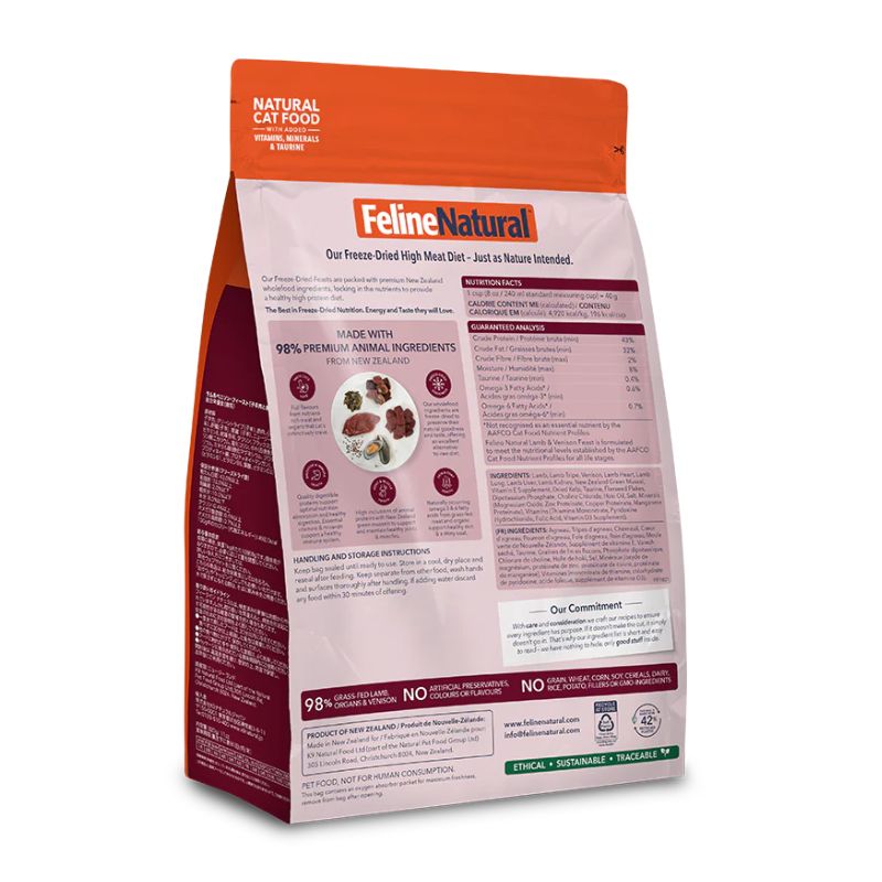 Feline Natural Freeze Dried Lamb & Venison Feast Cat Food (320g)