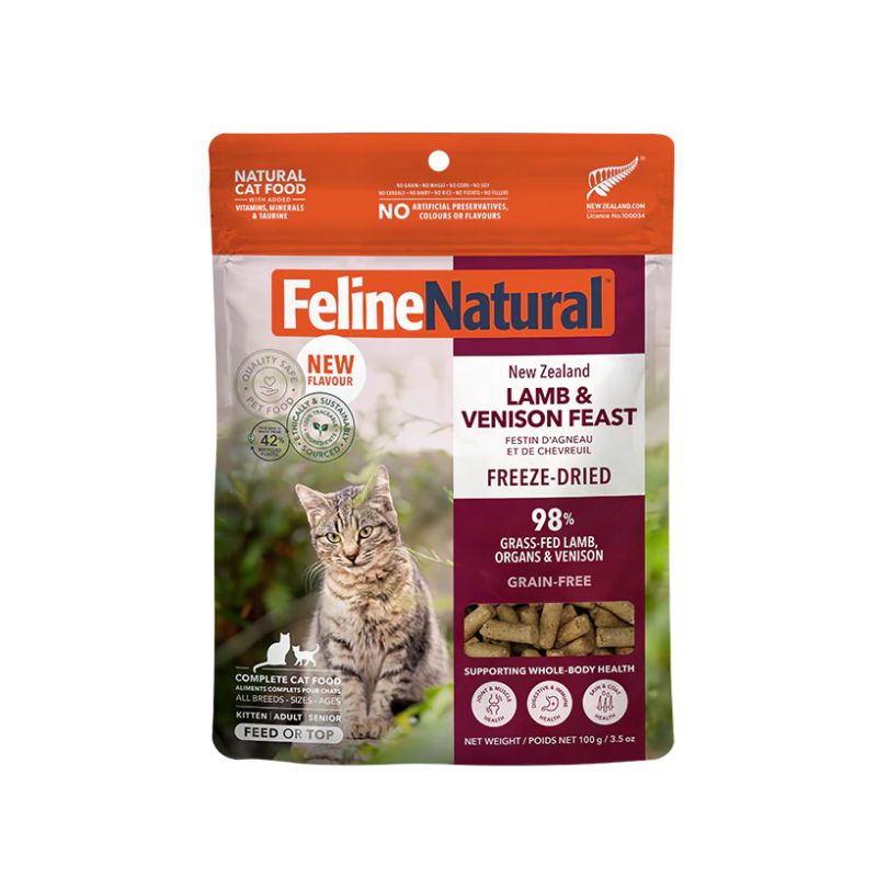 Feline Natural Freeze Dried Lamb & Venison Feast Cat Food (100g)