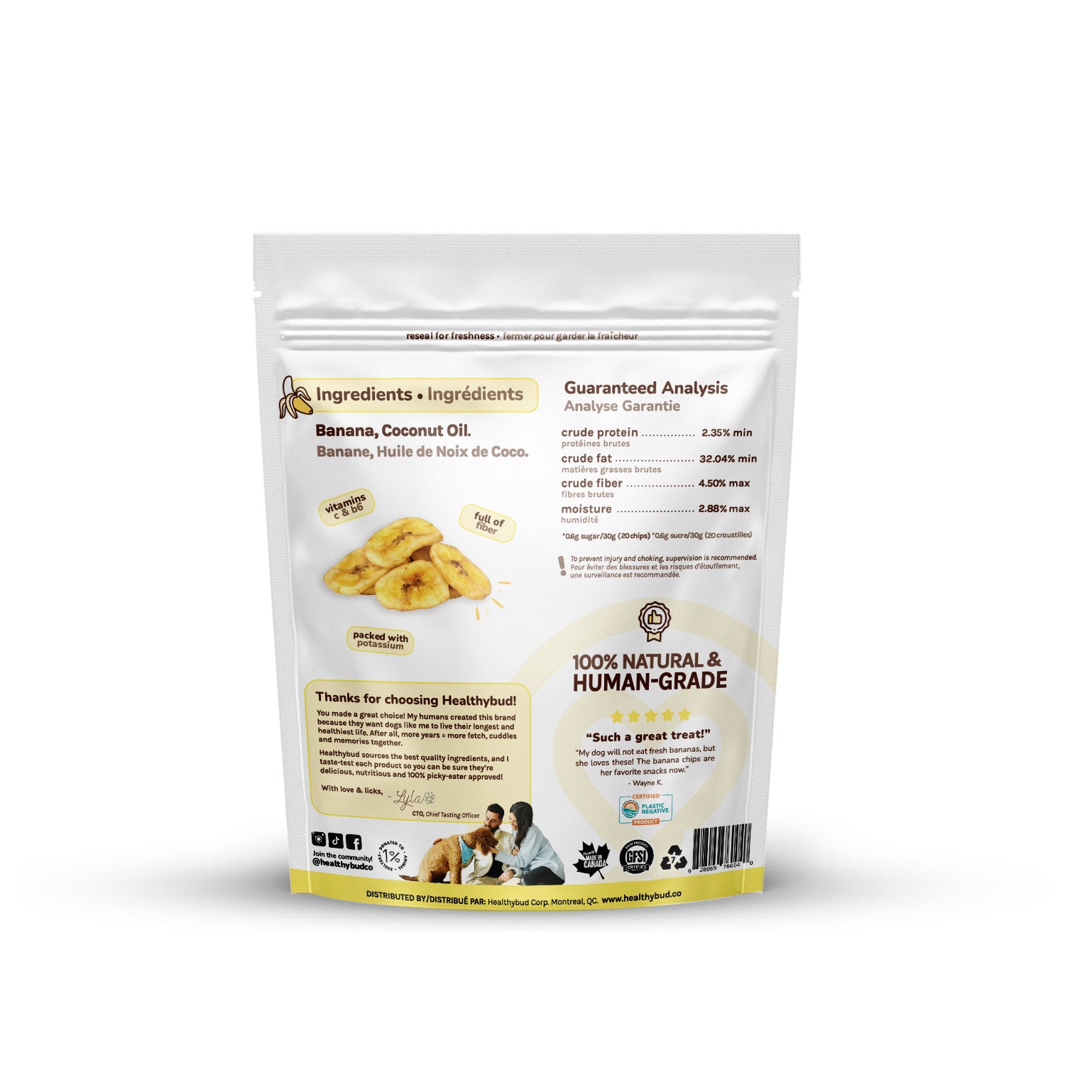 Single-Ingredient Banana Chips Dog Treats (150g)