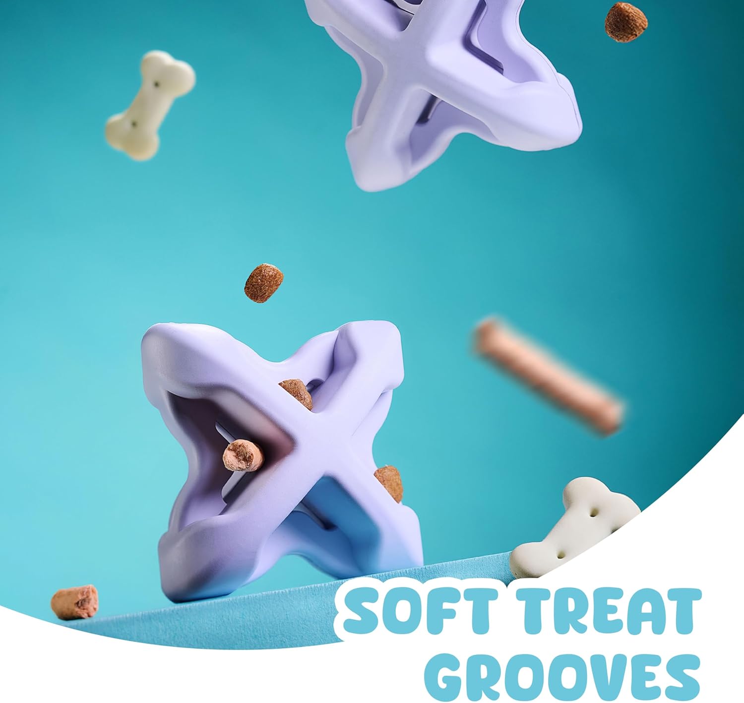 Chewtastic Geo-AstroRolly Purple Natural Rubber Enrichment Dog Toy (Gentle)