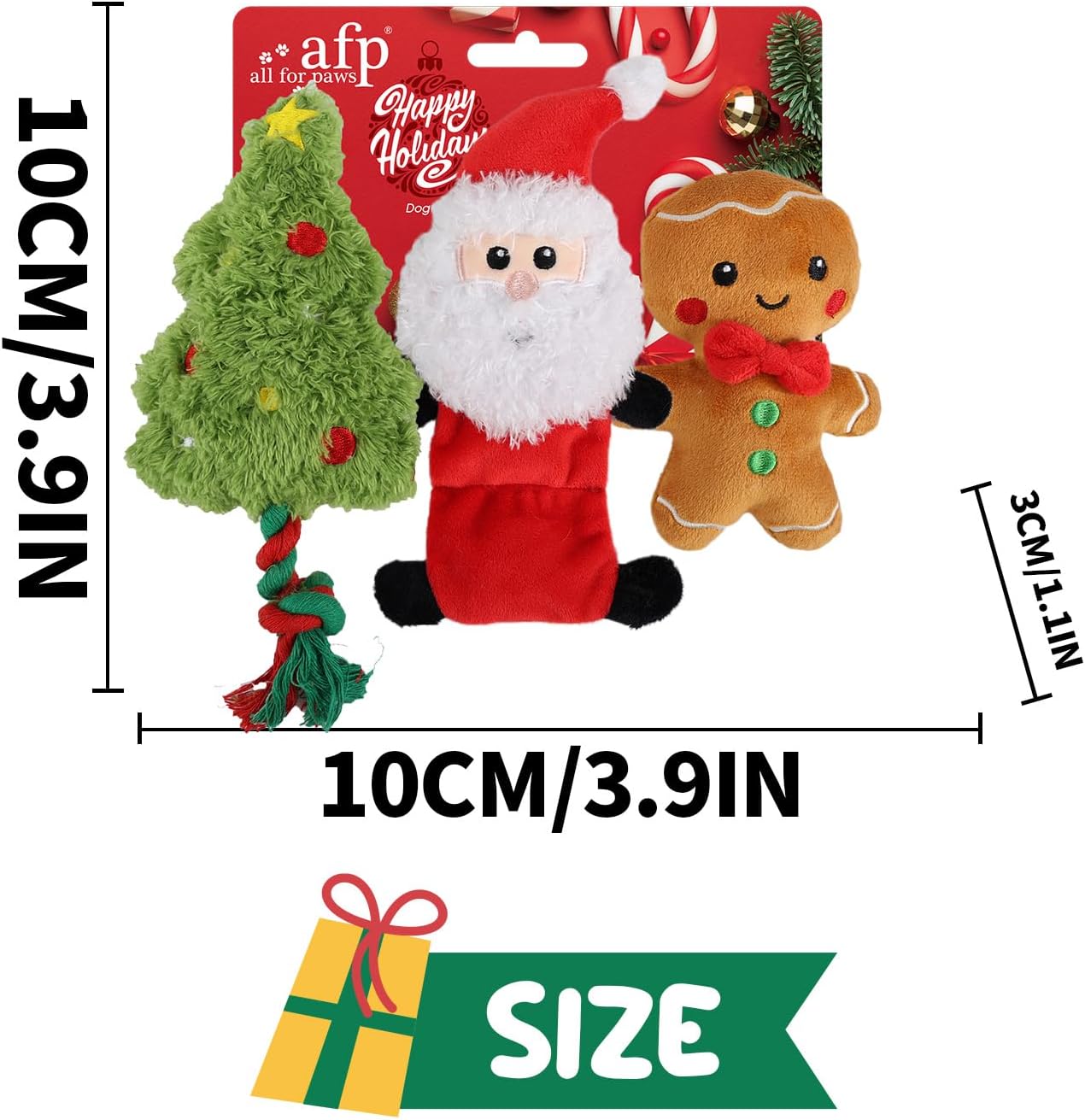 Ho Ho Ho Holiday Dog Toys (3 Pack)