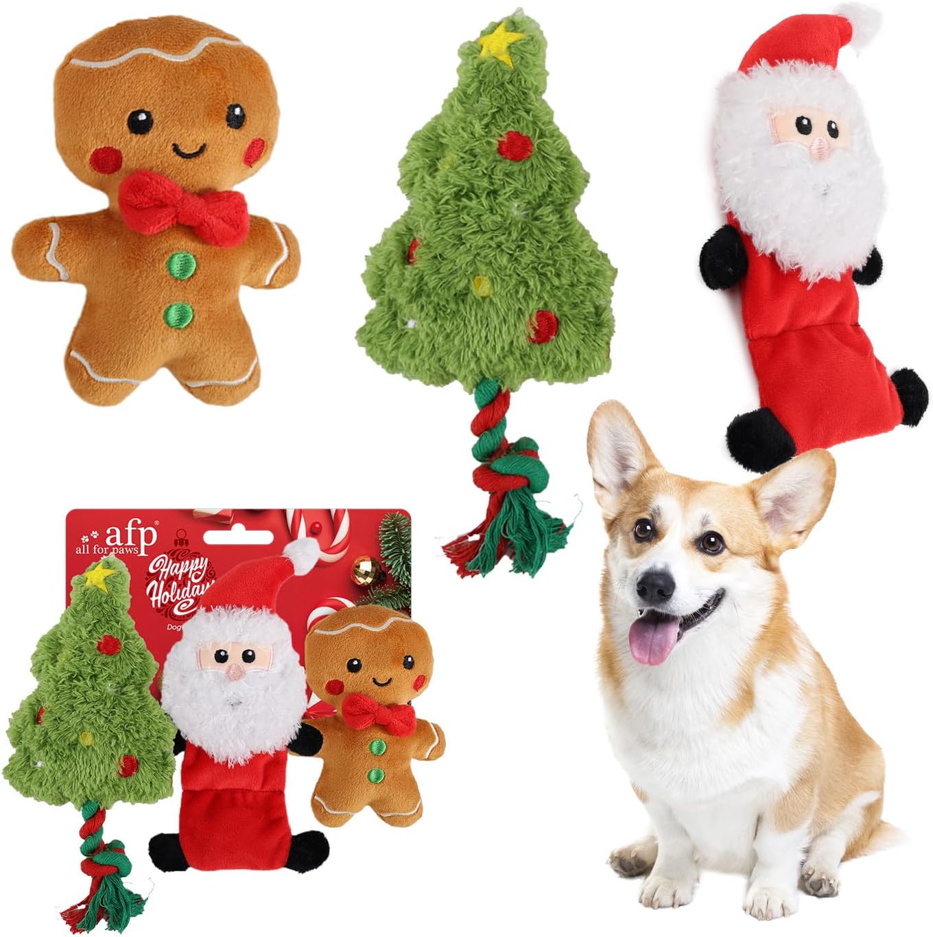 Ho Ho Ho Holiday Dog Toys (3 Pack)