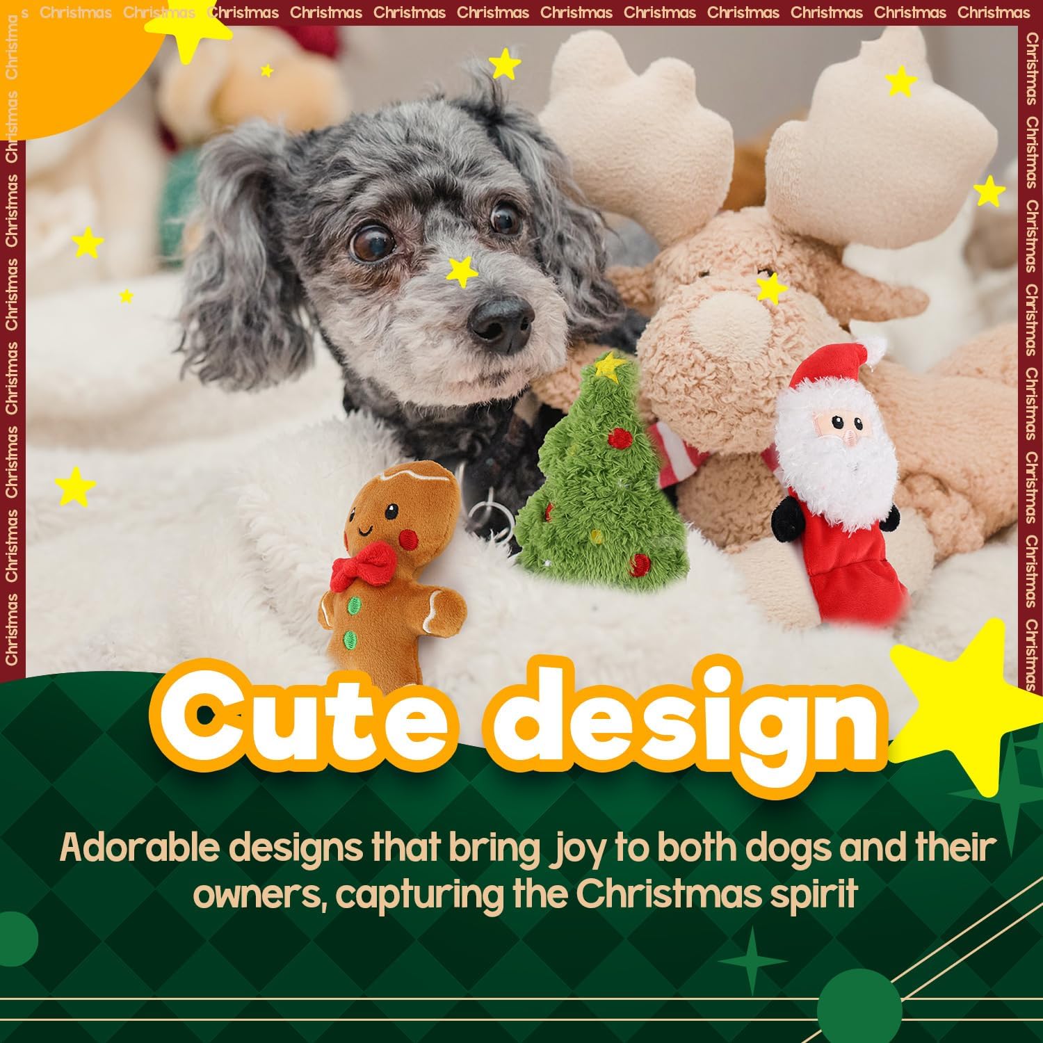 Ho Ho Ho Holiday Dog Toys (3 Pack)