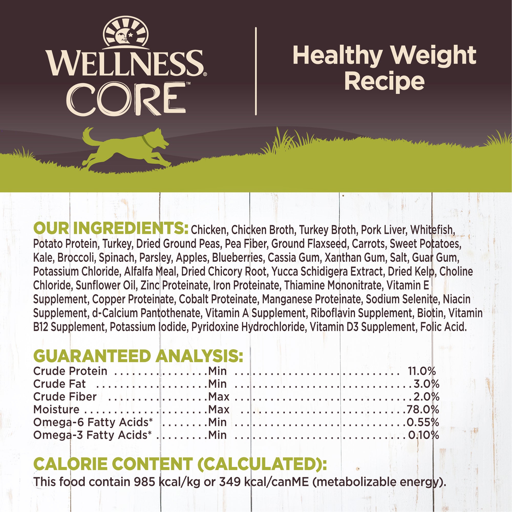 Wellness CORE Grain-Free Healthy Weight Canned Wet Dog Food (12.5oz)