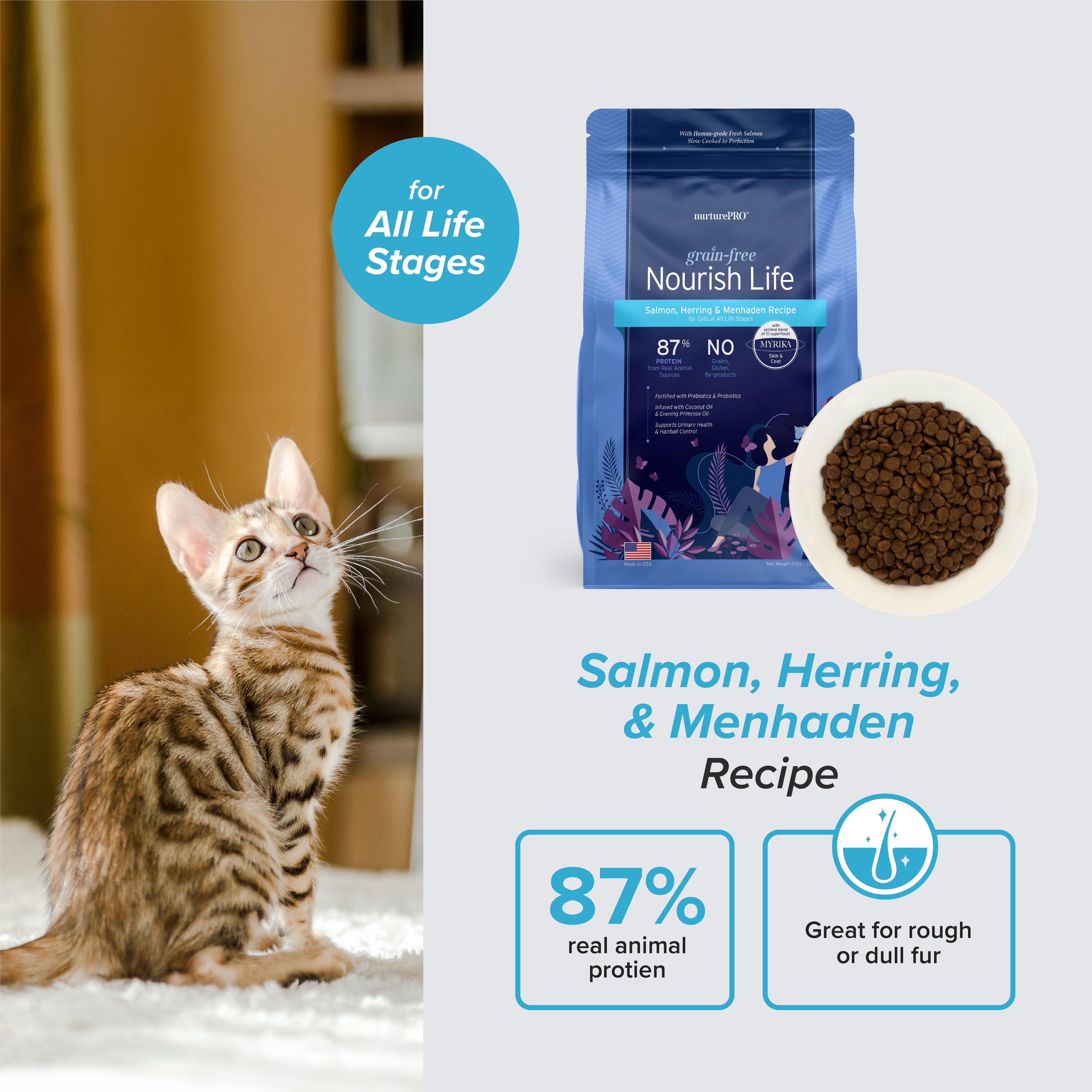 Nourish Life Salmon, Herring & Menhaden Recipe Grain-Free Dry Cat Food