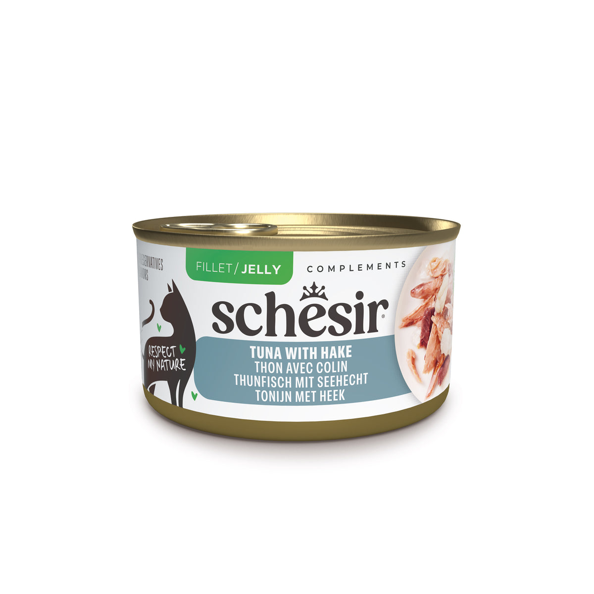 Schesir Complements Canned Wet Cat Food | Tuna with Hake in Jelly (70g)