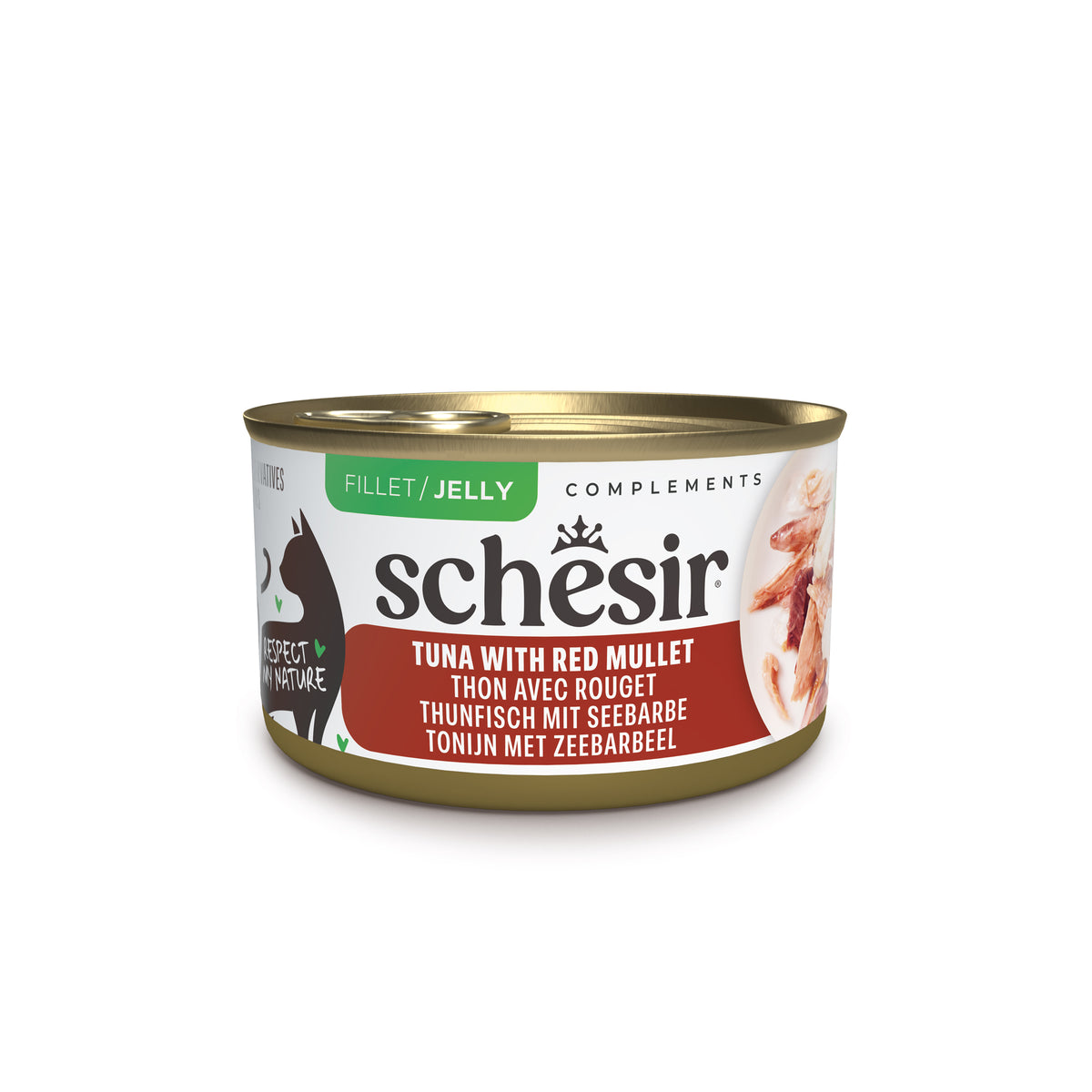 Schesir Complements Canned Wet Cat Food | Tuna with Red Mullet in Jelly (70g)