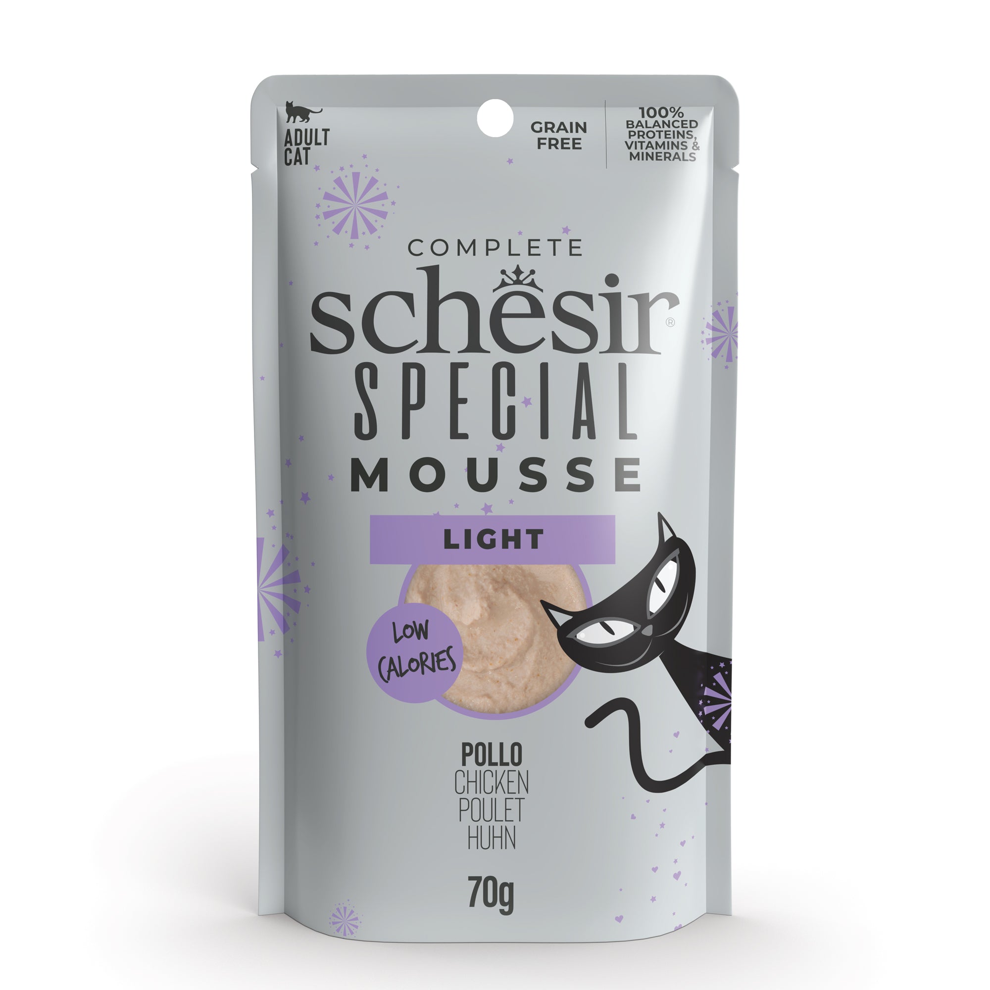 Schesir Special Mousse Light Chicken Grain-Free Adult Pouch Cat Food (70g)