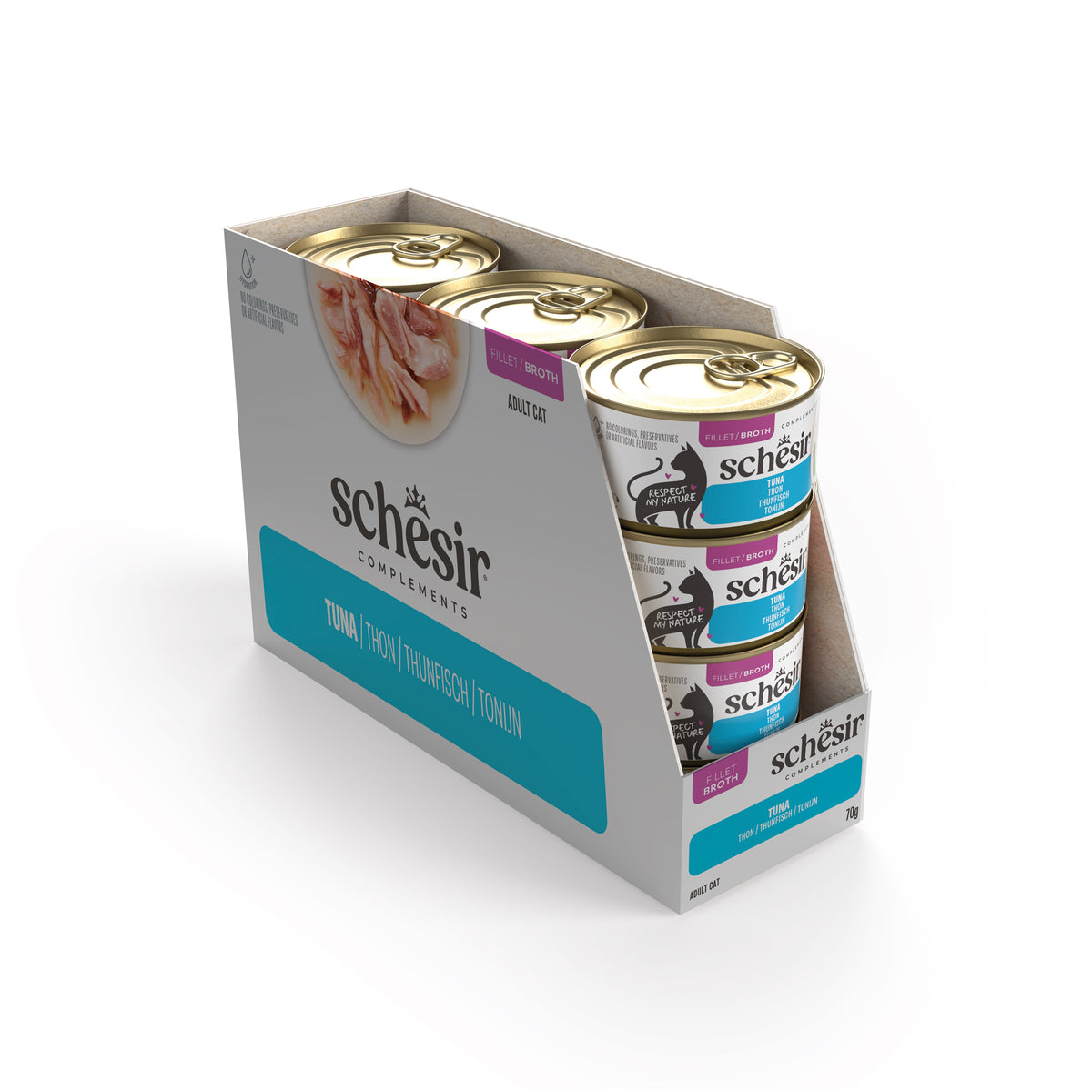 Schesir Complements Canned Wet Cat Food | Tuna in Broth (70g)