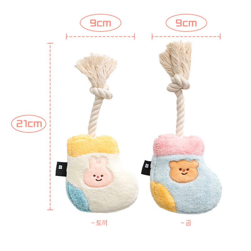Socks Rope Tug Toy (Rabbit / Bear)