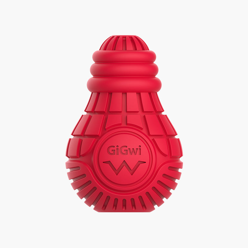 Bulb Treat Dispenser Rubber Dog Toy (Medium) - Red