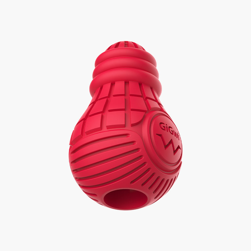 Bulb Treat Dispenser Rubber Dog Toy (Medium) - Red