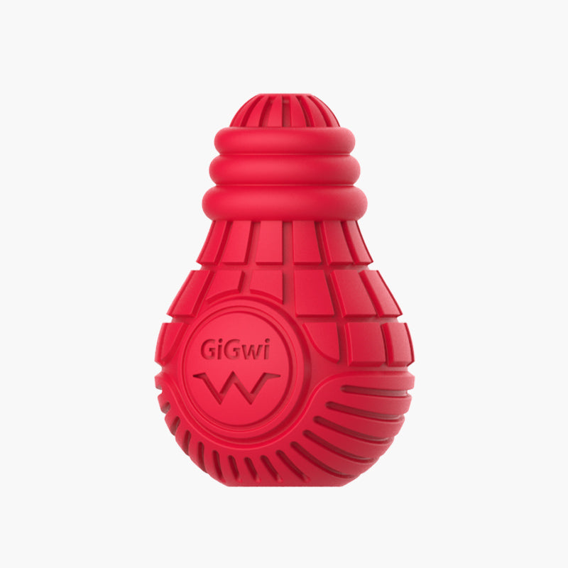 Bulb Treat Dispenser Rubber Dog Toy (Medium) - Red