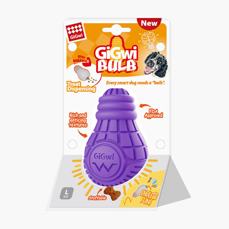 Bulb Treat Dispenser Rubber Dog Toy (Large) - Purple