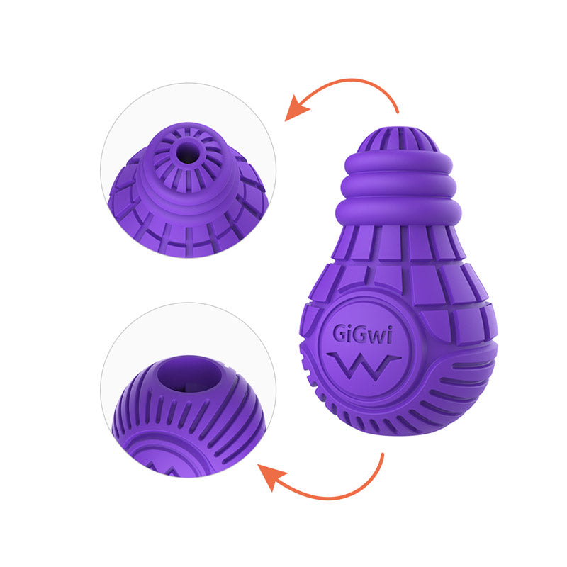 Bulb Treat Dispenser Rubber Dog Toy (Large) - Purple