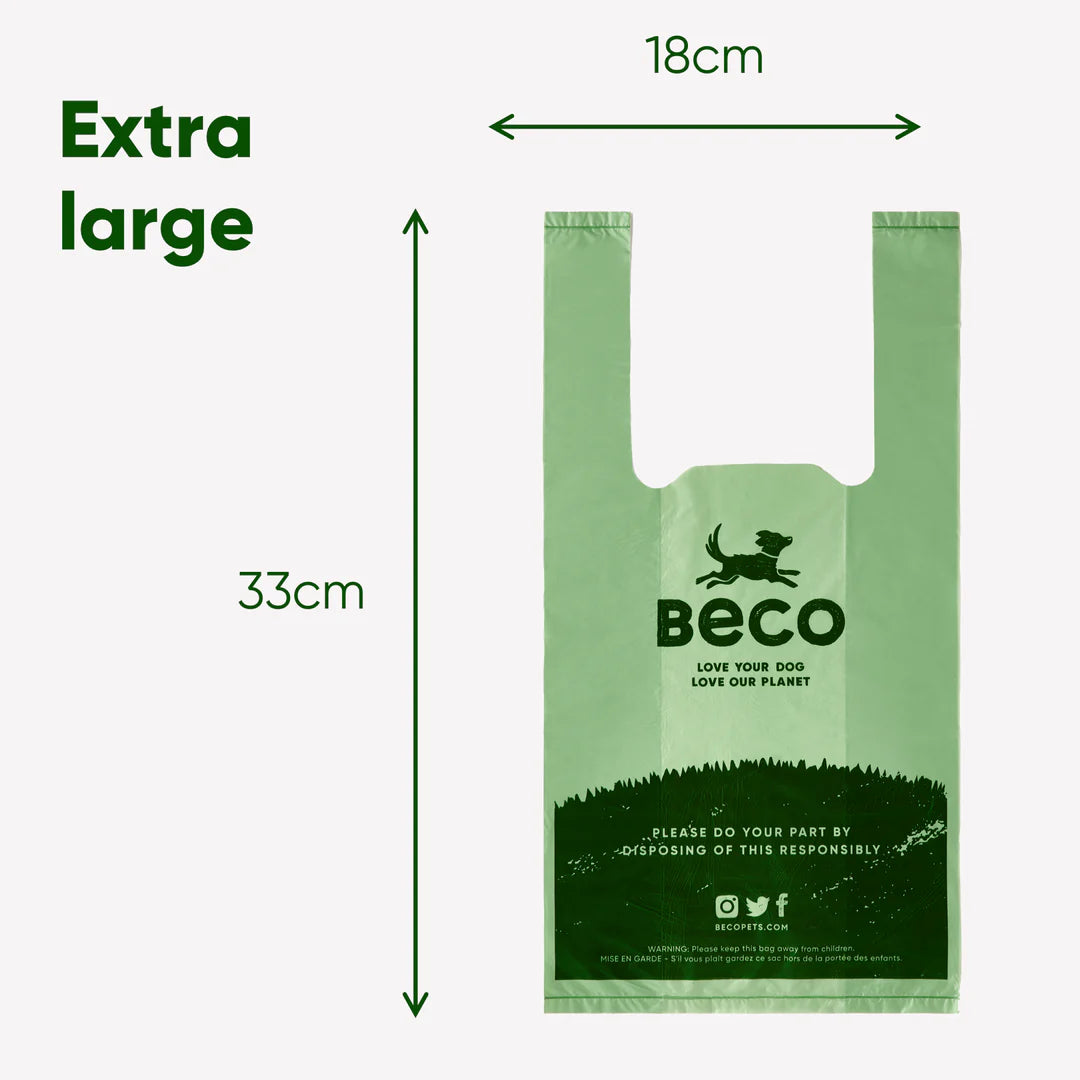 Beco Poop Bags With Handles – Leak-Proof, 100% Recycled Plastic (Unscented)