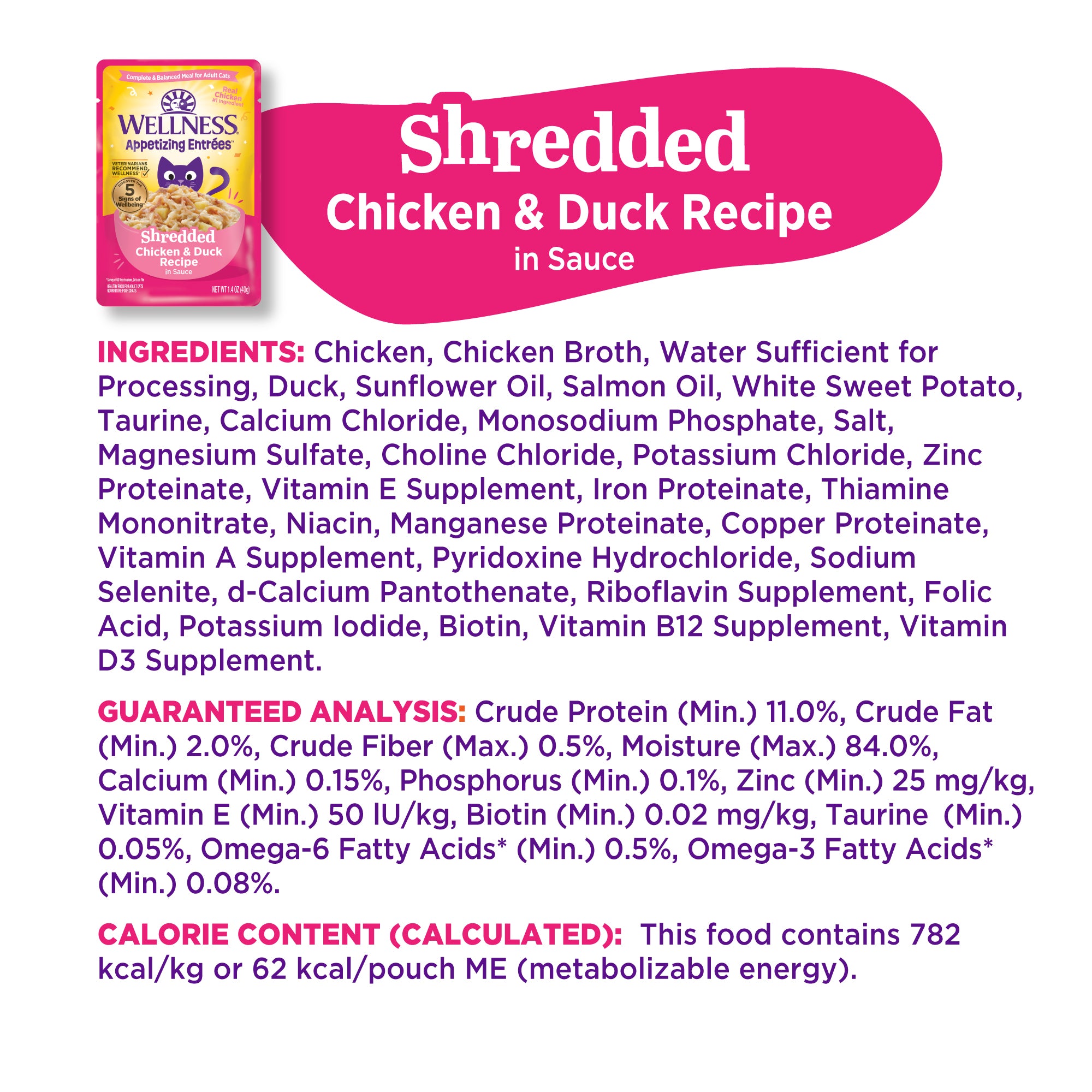 Appetizing Entrees Shredded Chicken & Duck Recipe Wet Cat Food (1.4 oz)