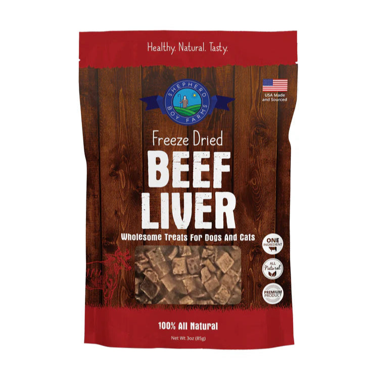 shepard boy farms freeze-dried beef liver treats for dogs and cats creatureland