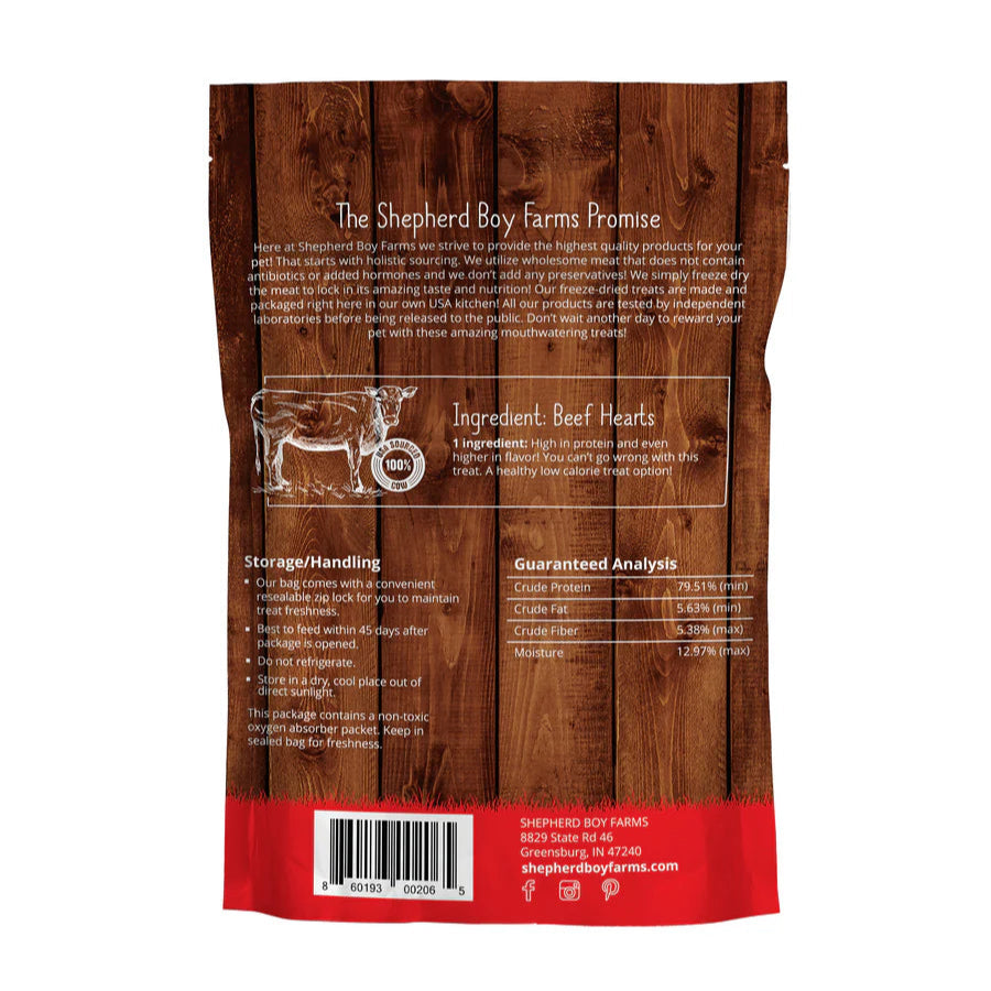 Shepard Boy Farms freeze-dried beef hearts for dogs and cats Creatureland