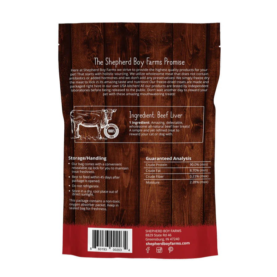 shepard boy farms freeze-dried beef liver treats for dogs and cats creatureland
