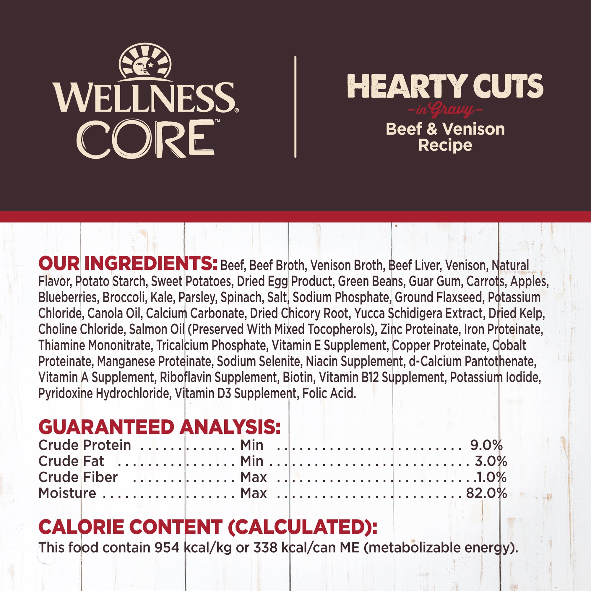 Wellness CORE Grain-Free Hearty Cuts In Gravy Beef & Venison Canned Wet Dog Food (12.5oz)