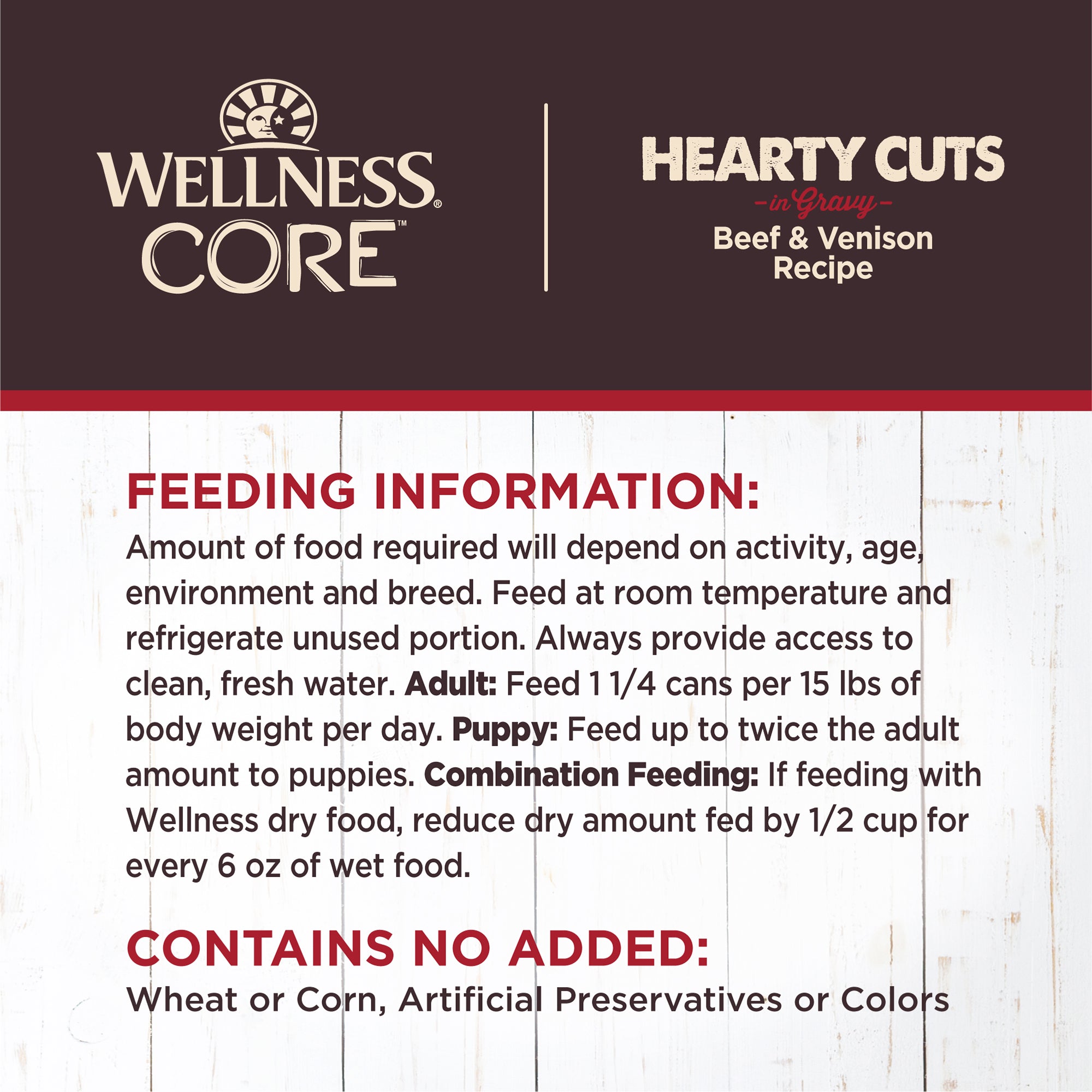 Wellness CORE Grain-Free Hearty Cuts In Gravy Beef & Venison Canned Wet Dog Food (12.5oz)