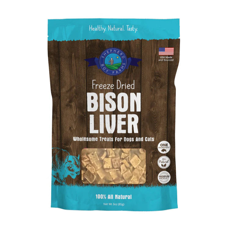 shepard boy farms freeze-dried bison liver treats for pets creatureland
