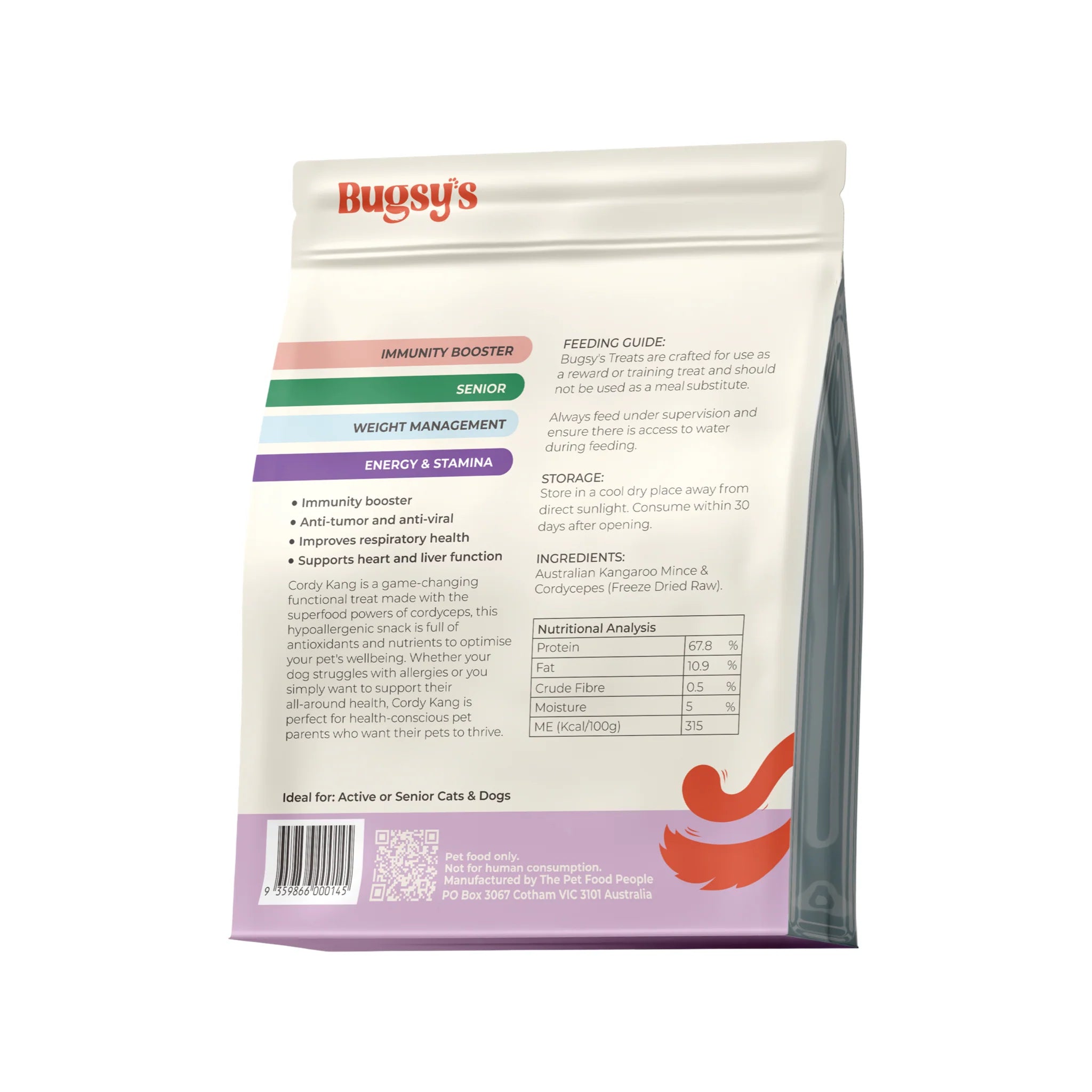 Kangaroo & Cordyceps | Energy & Stamina Freeze Dried Treats For Dogs and Cats