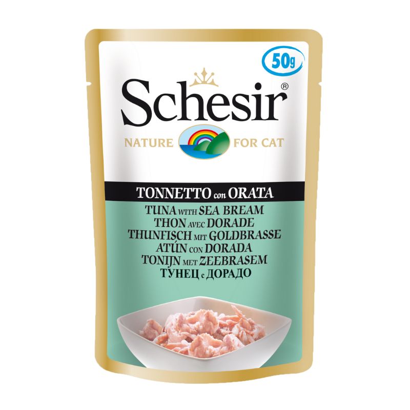 Schesir Tuna With Seabream Adult Pouch Cat Food (50g)