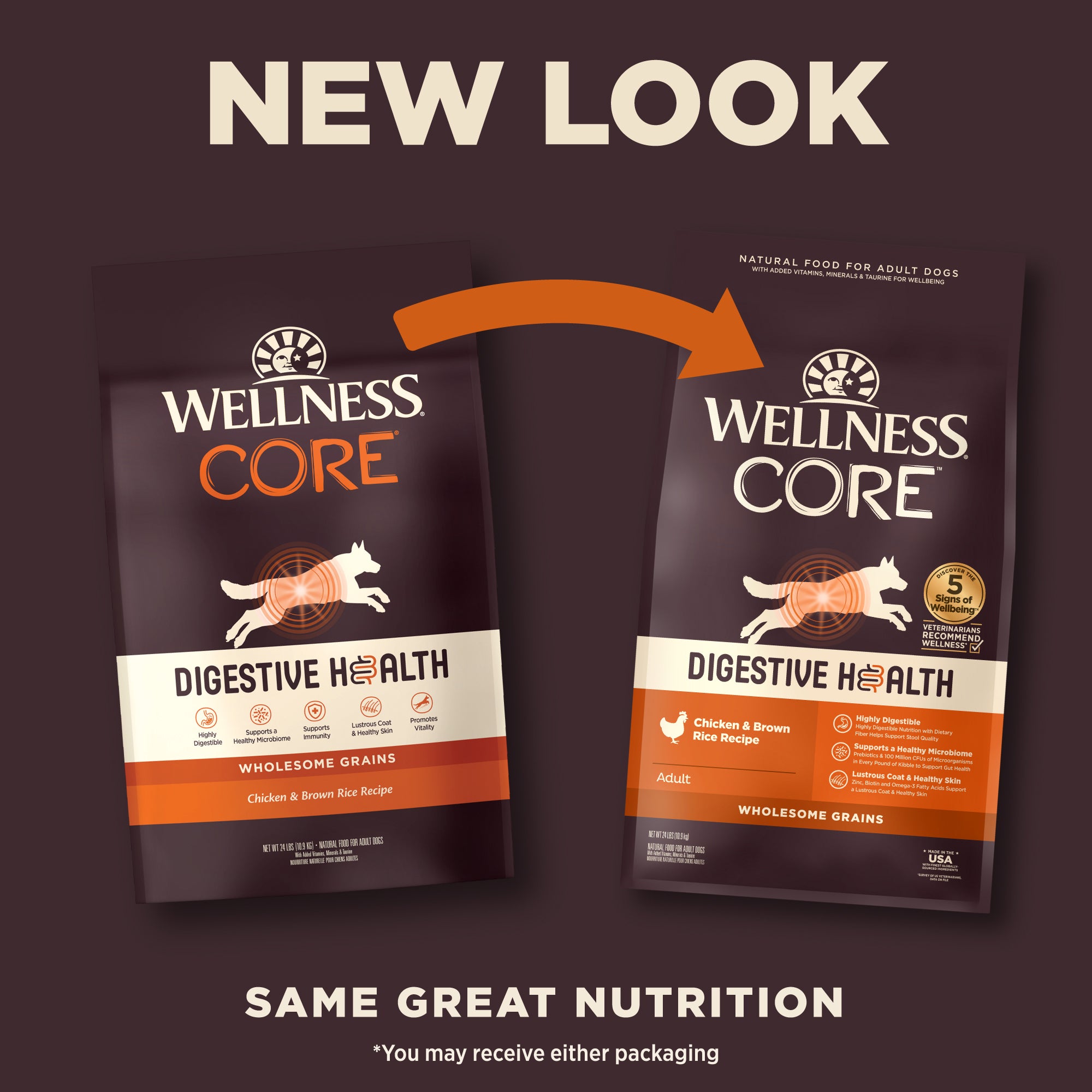 Wellness CORE Digestive Health Chicken & Brown Rice Adult Dry Dog Food