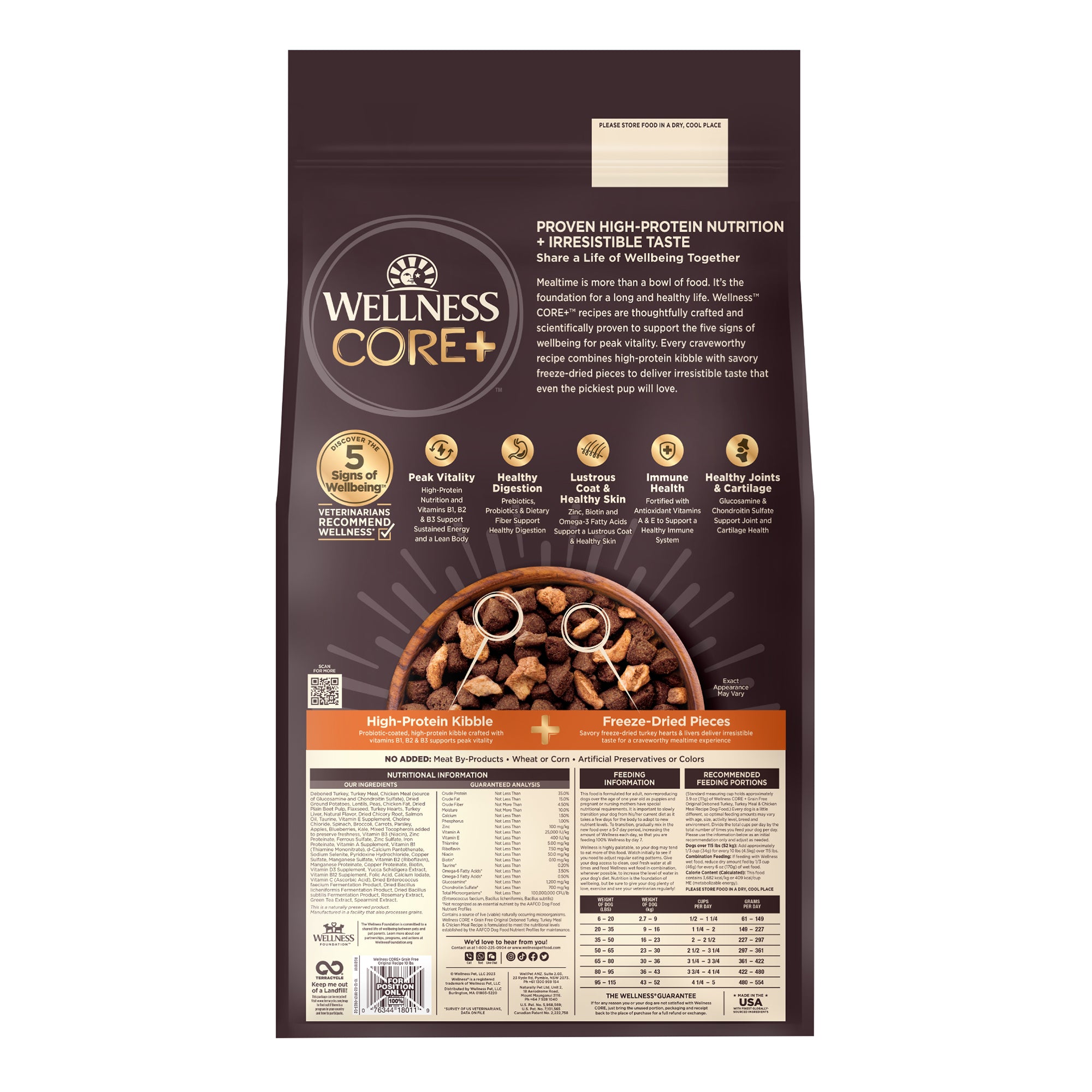 Wellness Core+ (formerly Rawrev) Original With Freeze Dried Turkey Grain Free Dry Dog Food