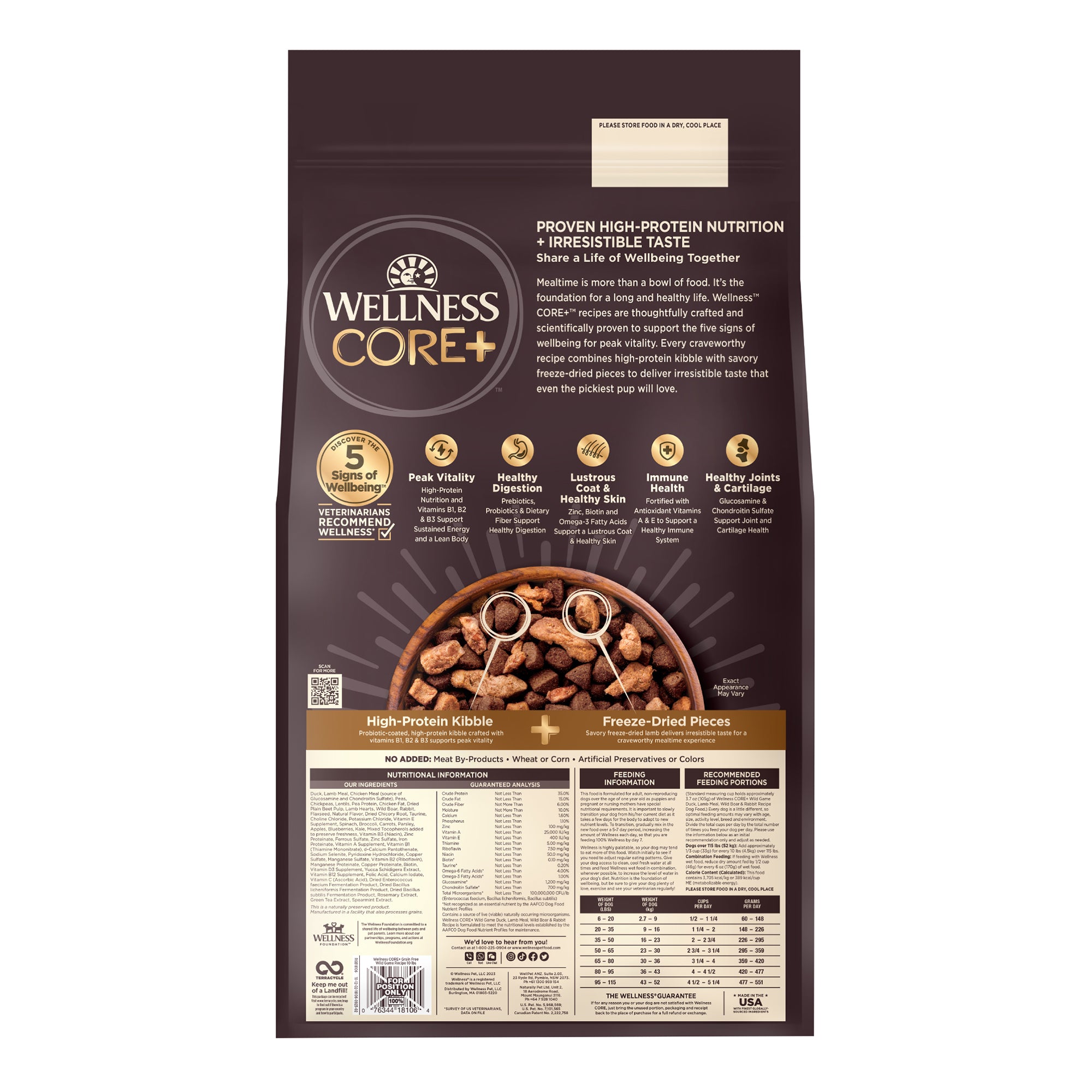 Wellness Core+ (formerly Rawrev) Wild Game With Freeze Dried Lamb Grain Free Dry Dog Food