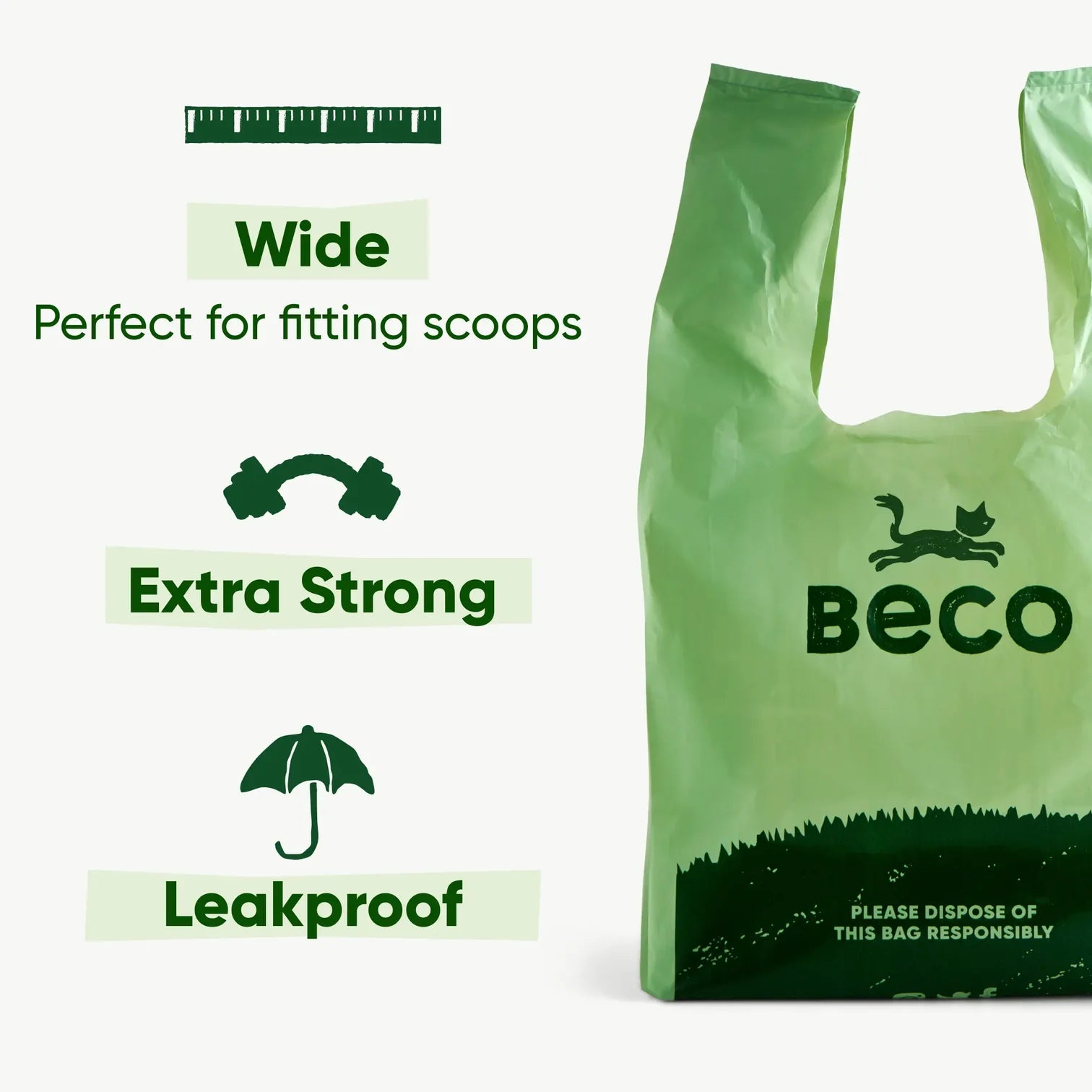 Cat Unscented Poop Bags with Handles (60 Pack)