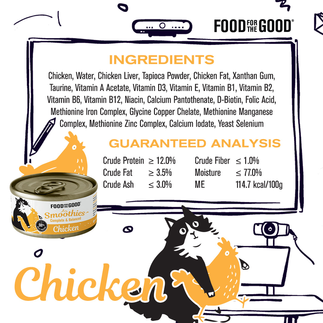 Food For The Good Smoothies | Chicken Cat Canned Food (80g)