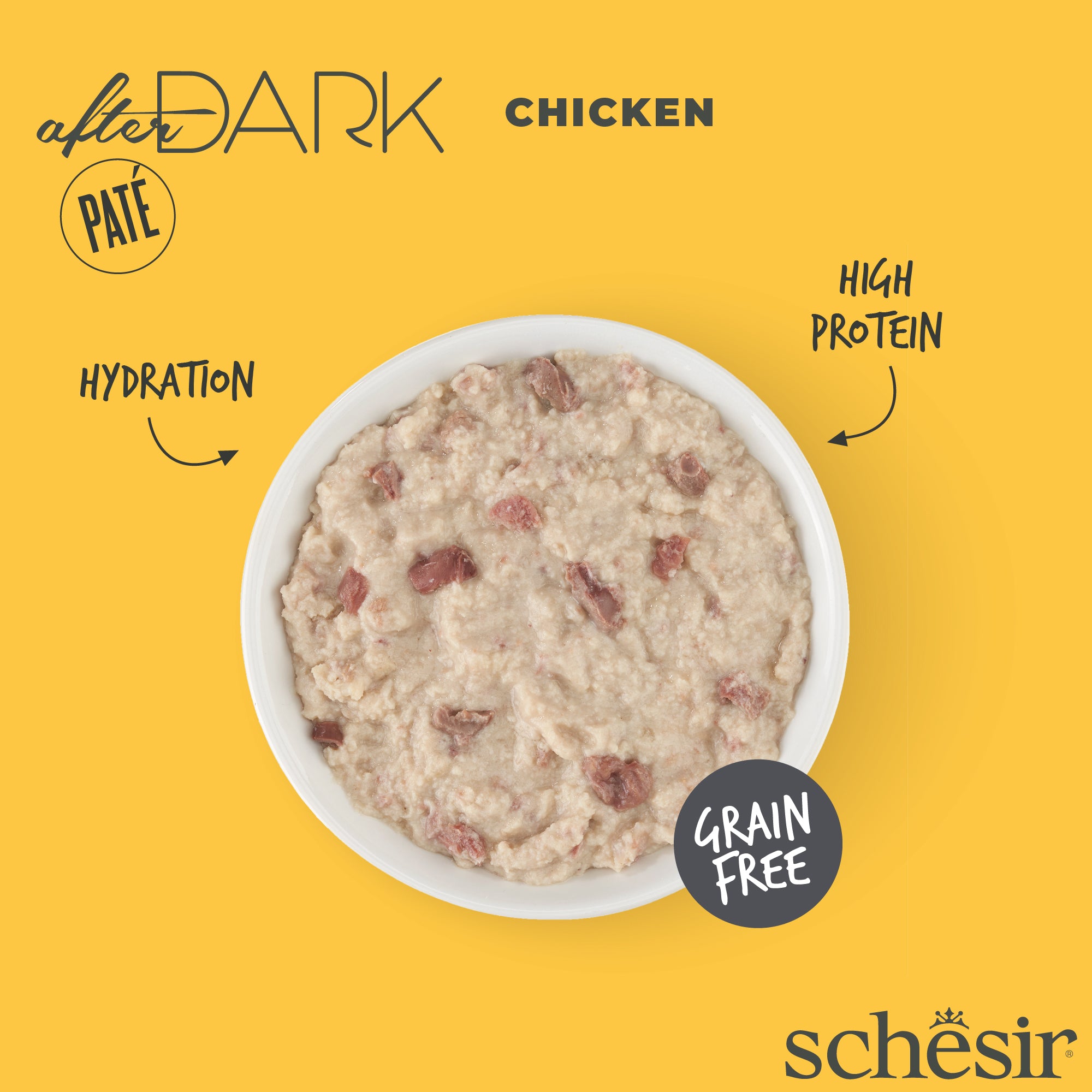 Schesir After Dark Chicken Pate Grain-Free Adult Canned Cat Food (80g)