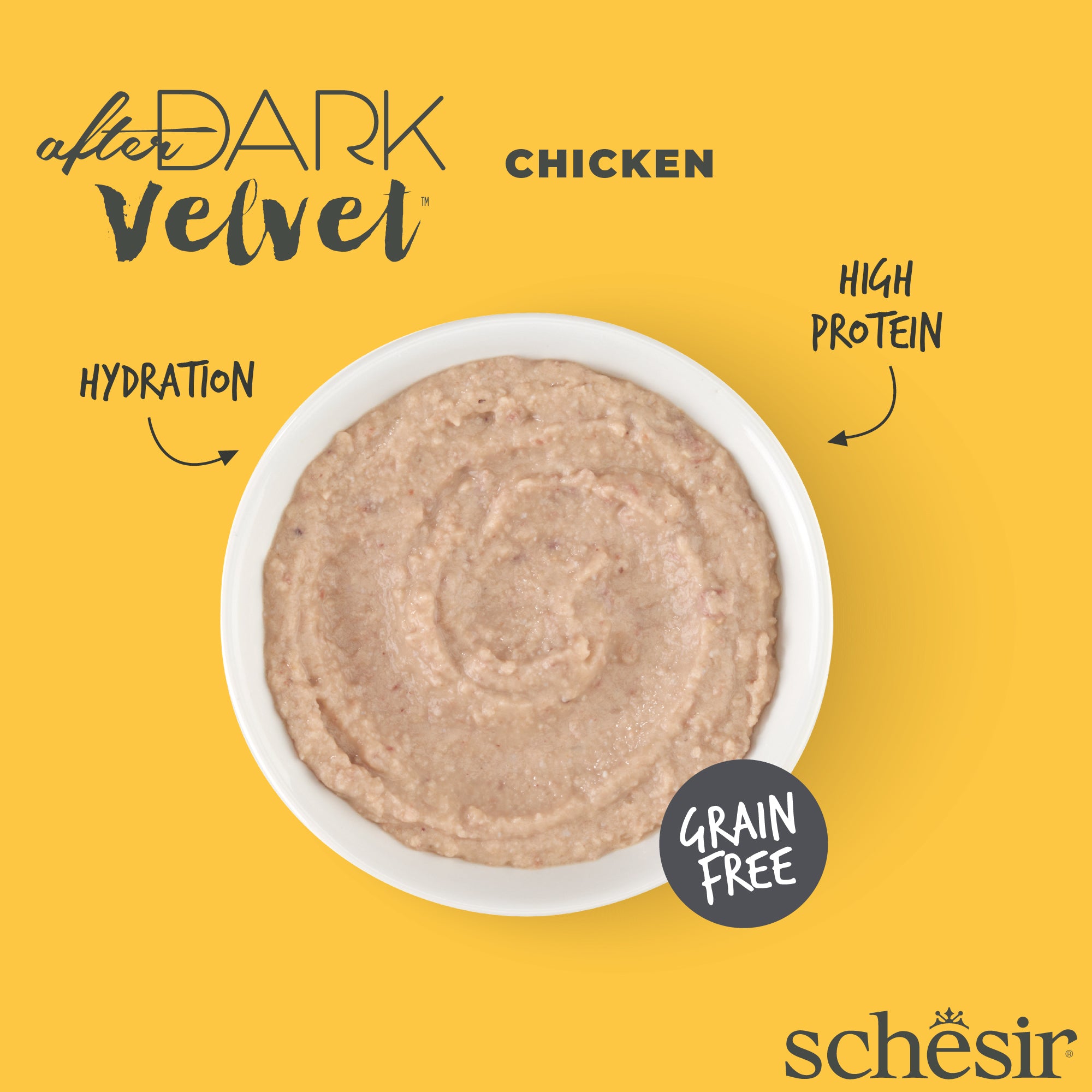 Schesir After Dark Velvet Mousse Chicken Grain-Free Adult Pouch Cat Food (80g)