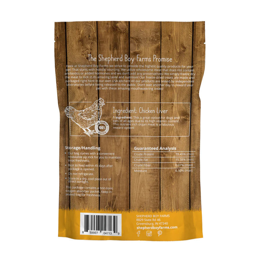 shepard boy farmfreeze-dried chicken liver treats for pets creatureland