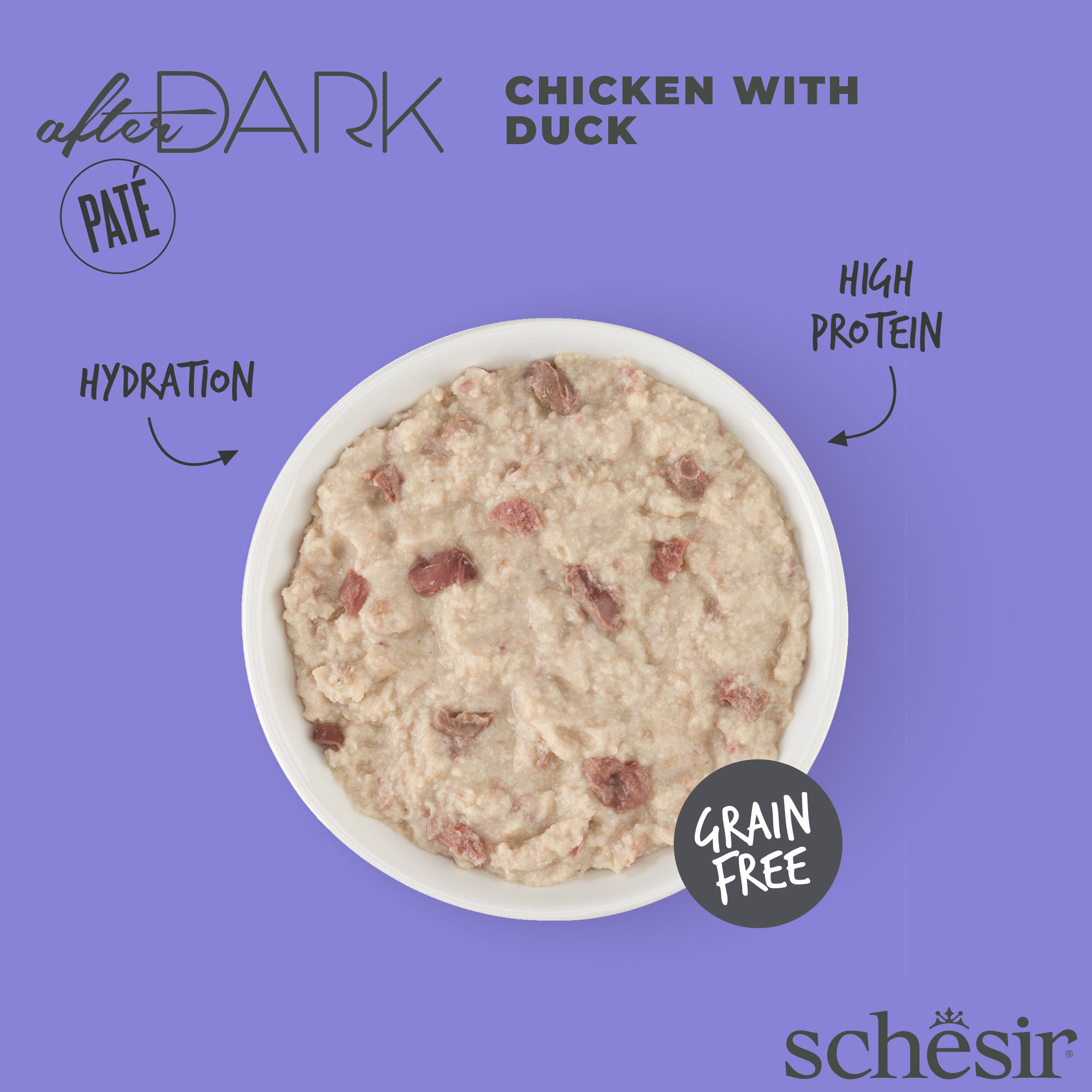Schesir After Dark Chicken With Duck Pate Grain-Free Adult Canned Cat Food (80g)