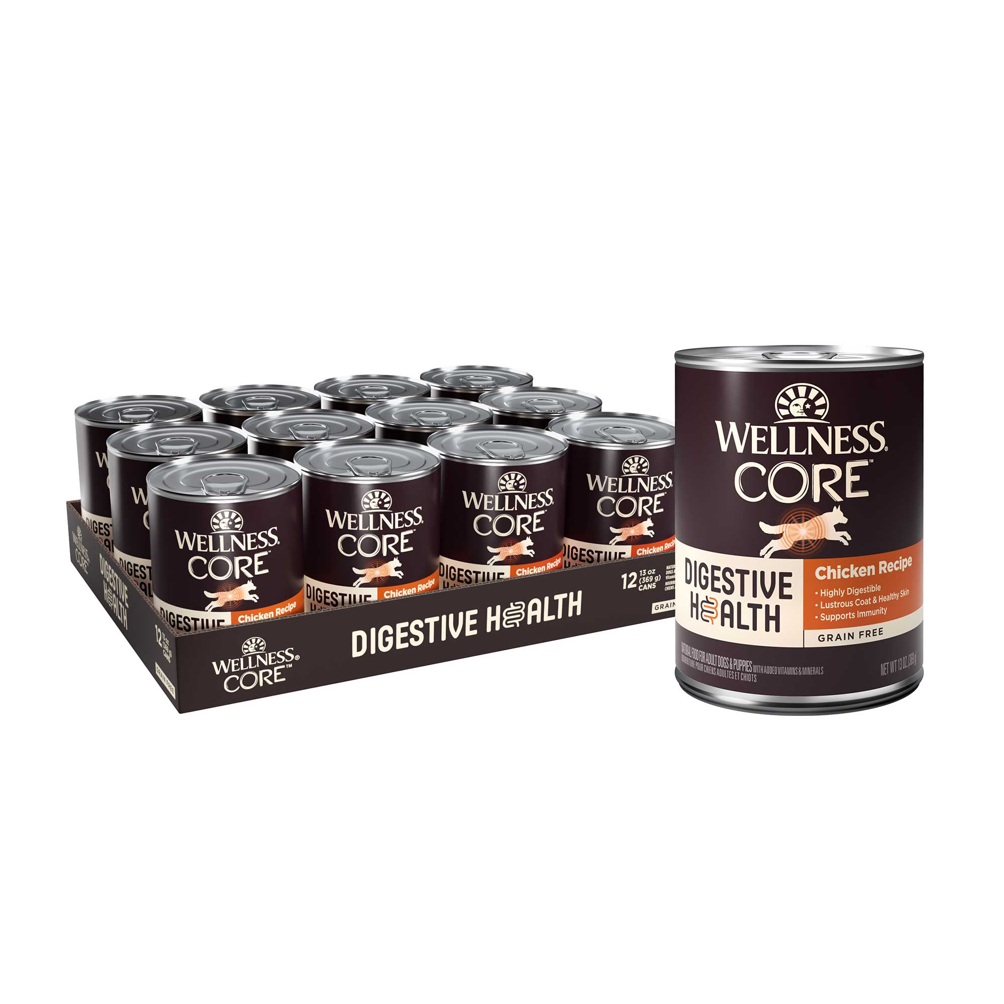 Wellness CORE Digestive Health Chicken Grain-Free Canned Wet Dog Food (13oz)