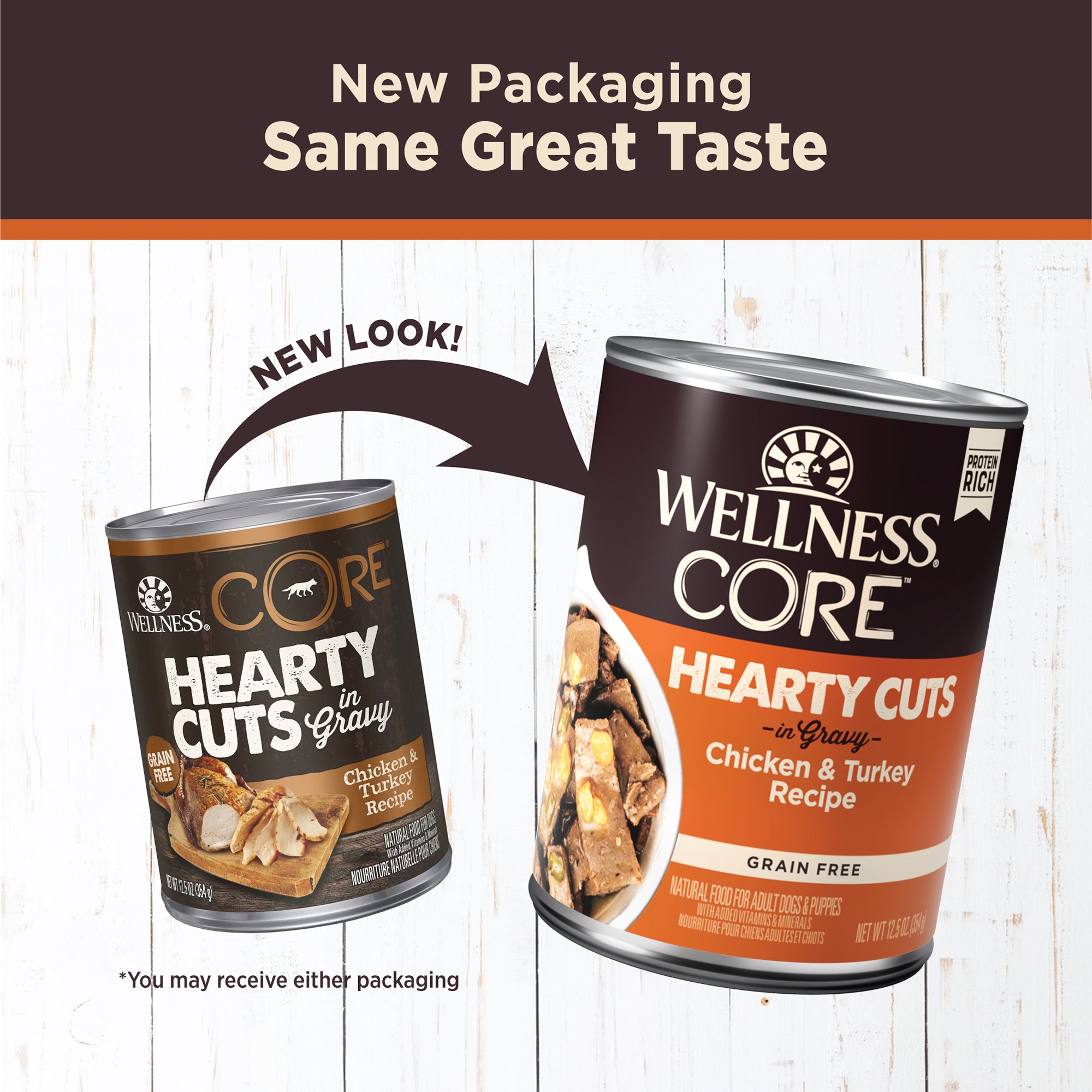 Wellness CORE Grain-Free Hearty Cuts In Gravy Chicken & Turkey Canned Wet Dog Food (12.5oz))